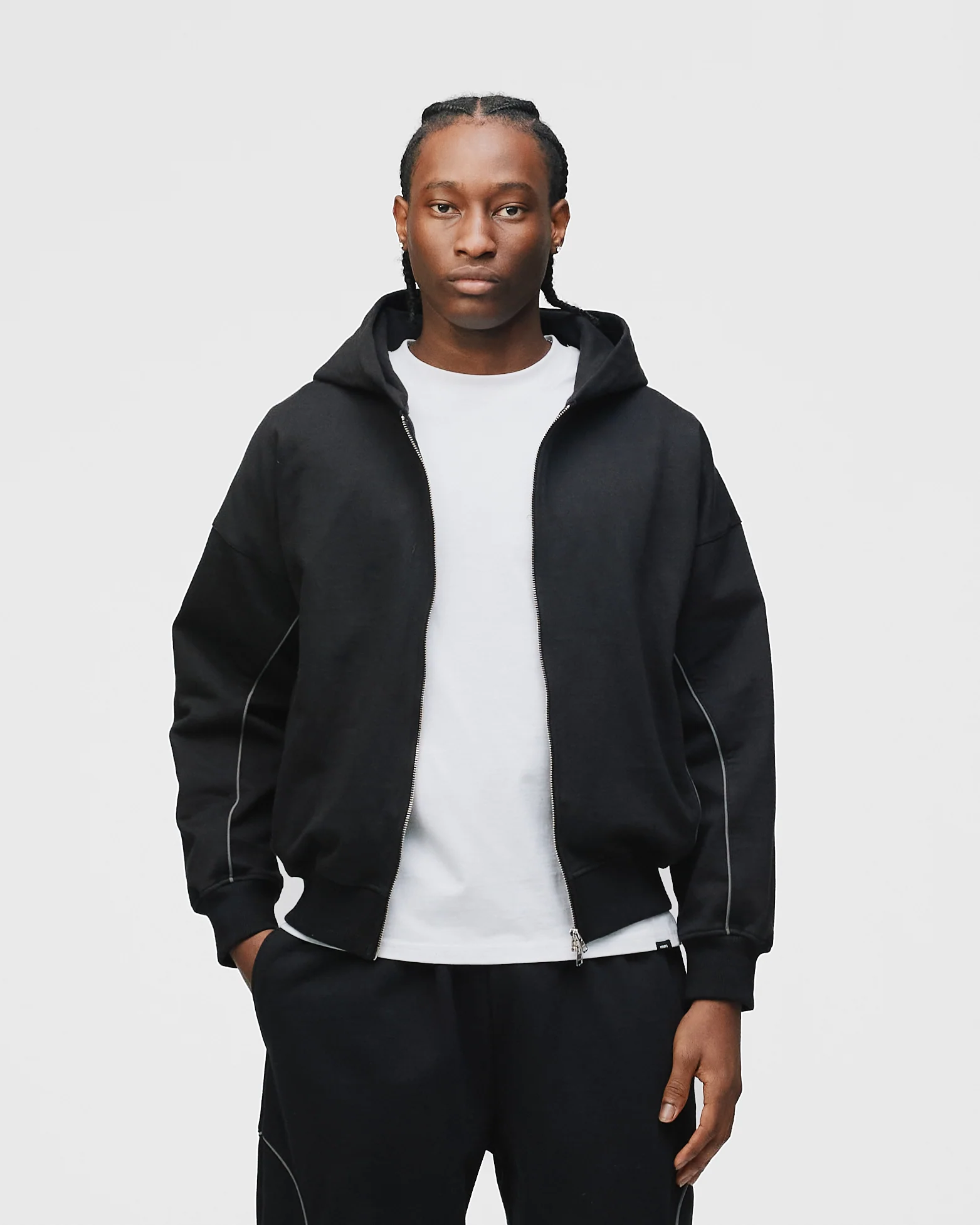 Arc Zip Hoodie - Black - Image 3
