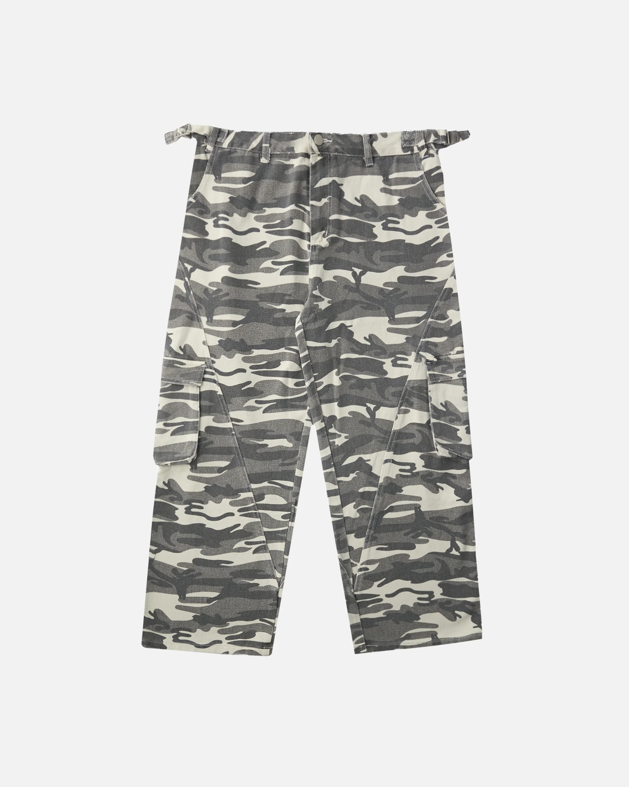 Baggy Cargo Pants - White Camo