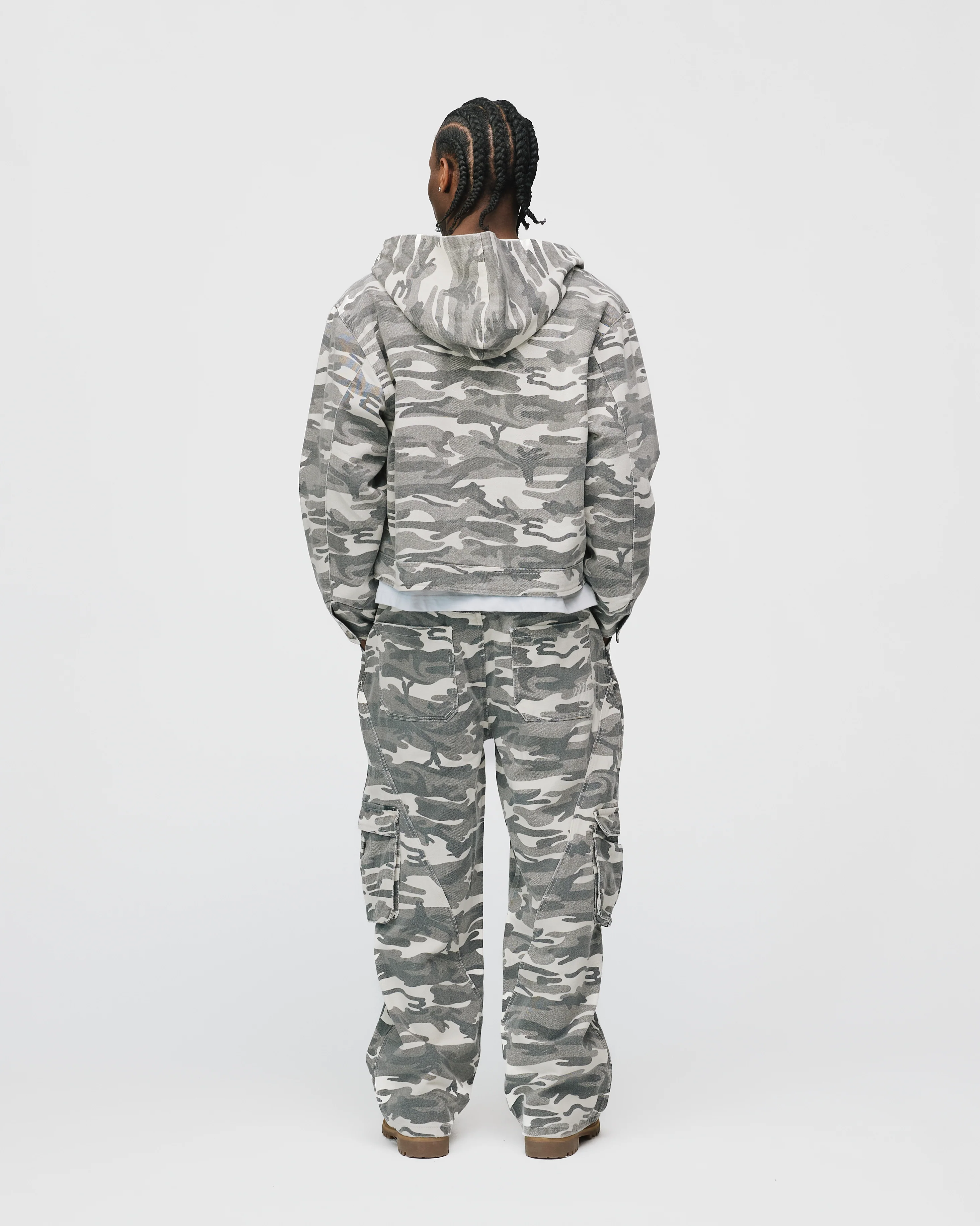 Baggy Cargo Pants - White Camo - Image 7
