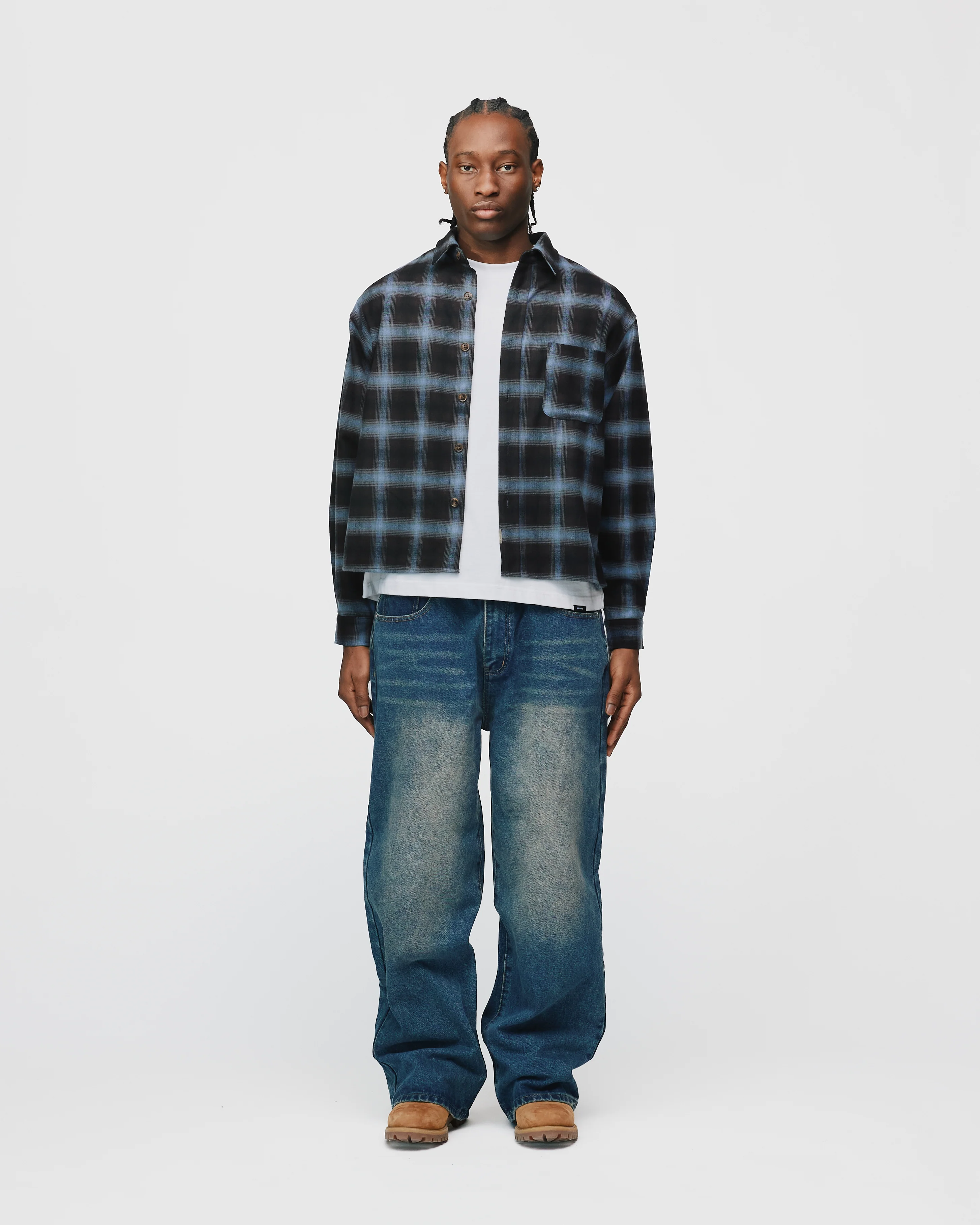 Baggy Denim Pants - Mid Blue - Image 2