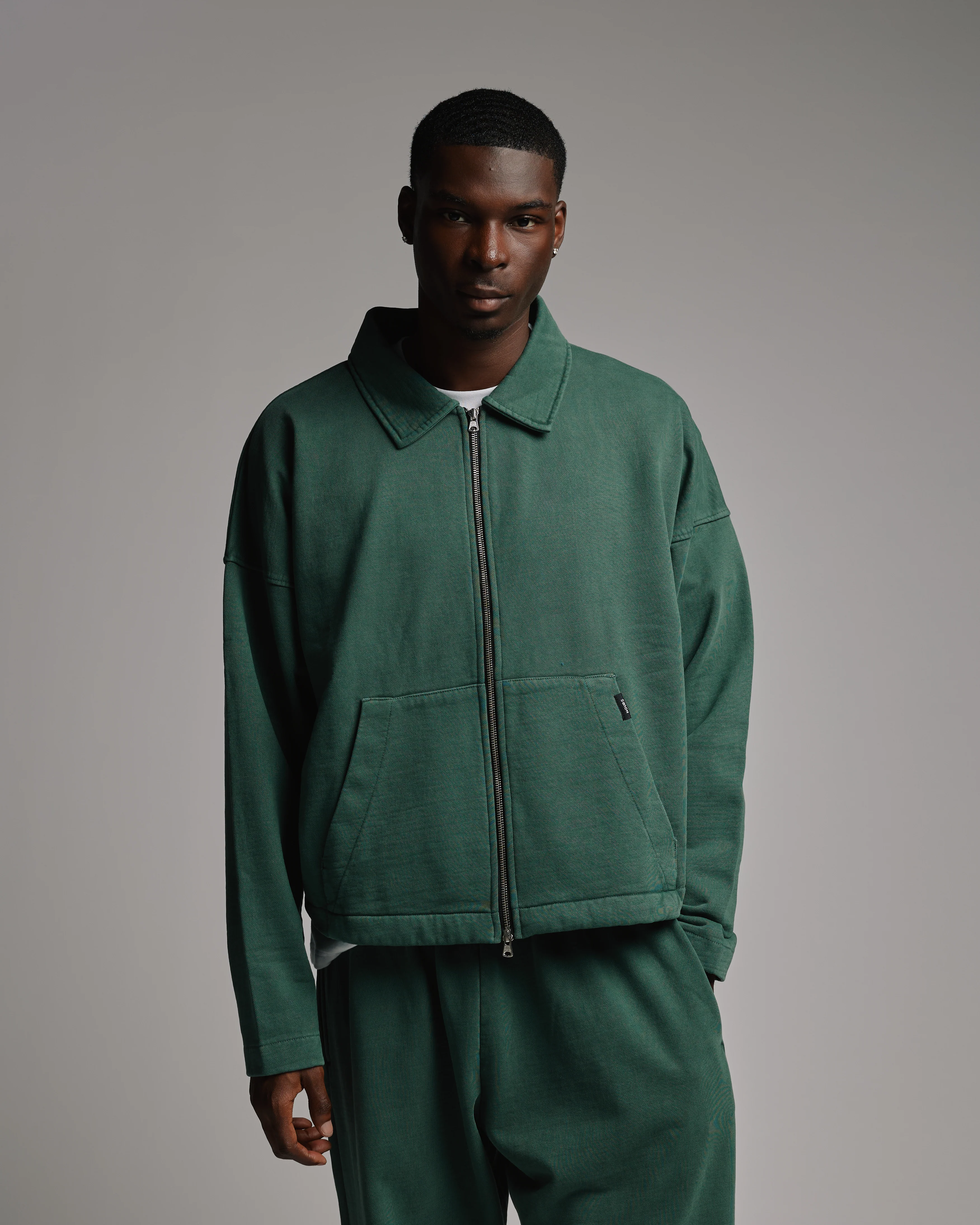 Collared Full Zip - Vintage Green - Image 6