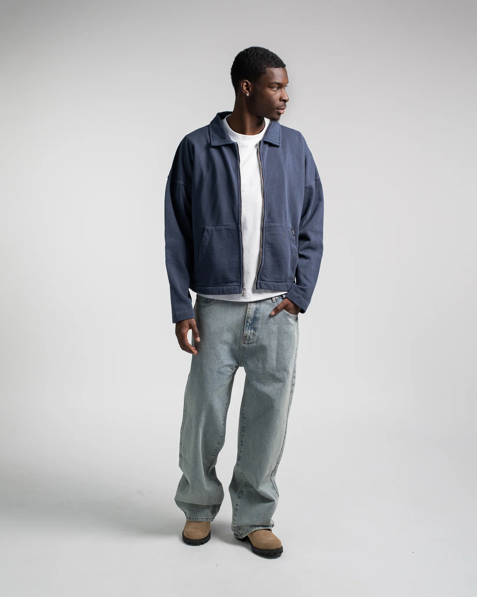 Collared Full Zip - Vintage Navy - Image 4