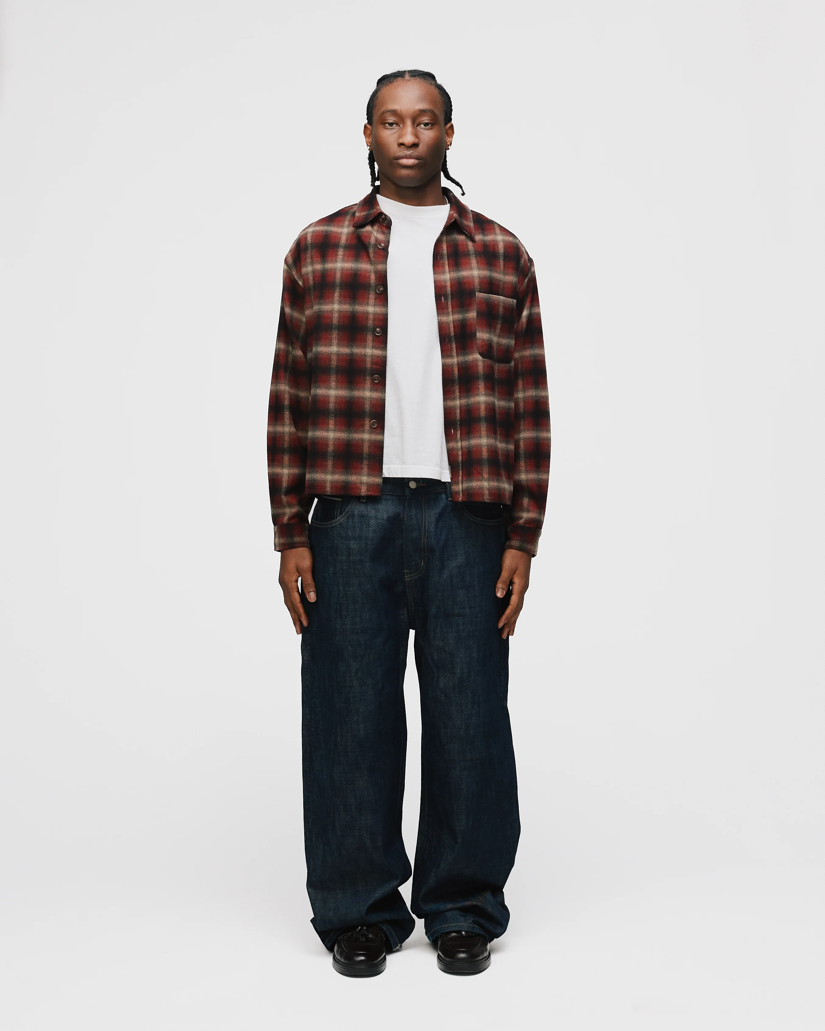 Cropped Flannel - Red - Image 2