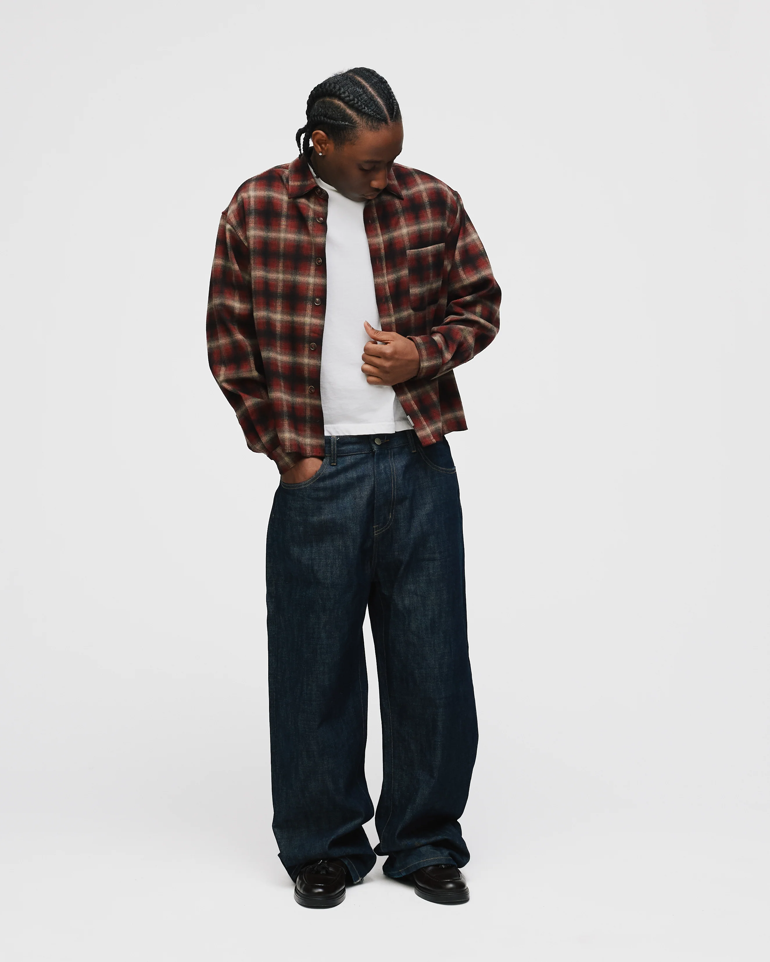 Cropped Flannel - Red - Image 4