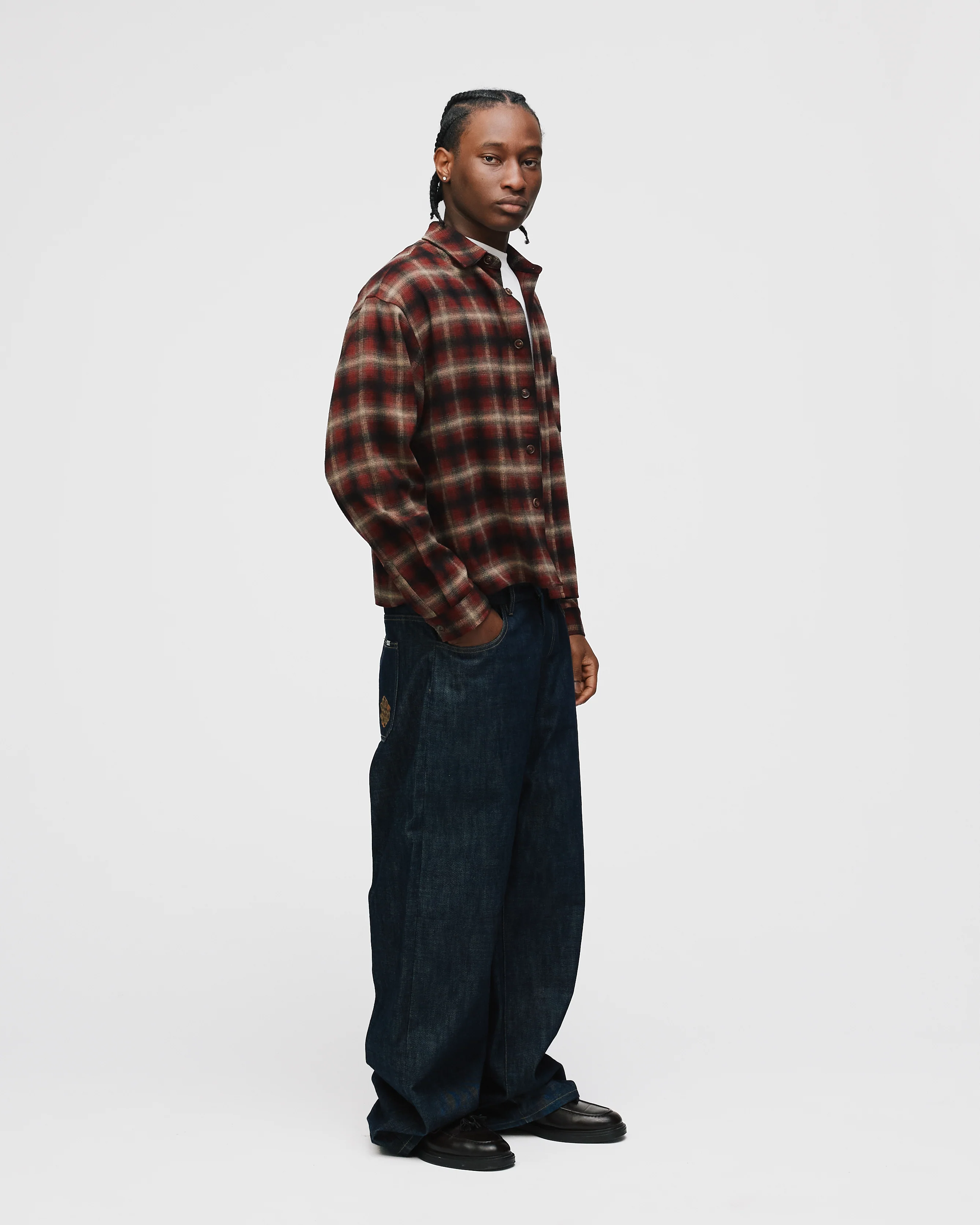 Cropped Flannel - Red - Image 5