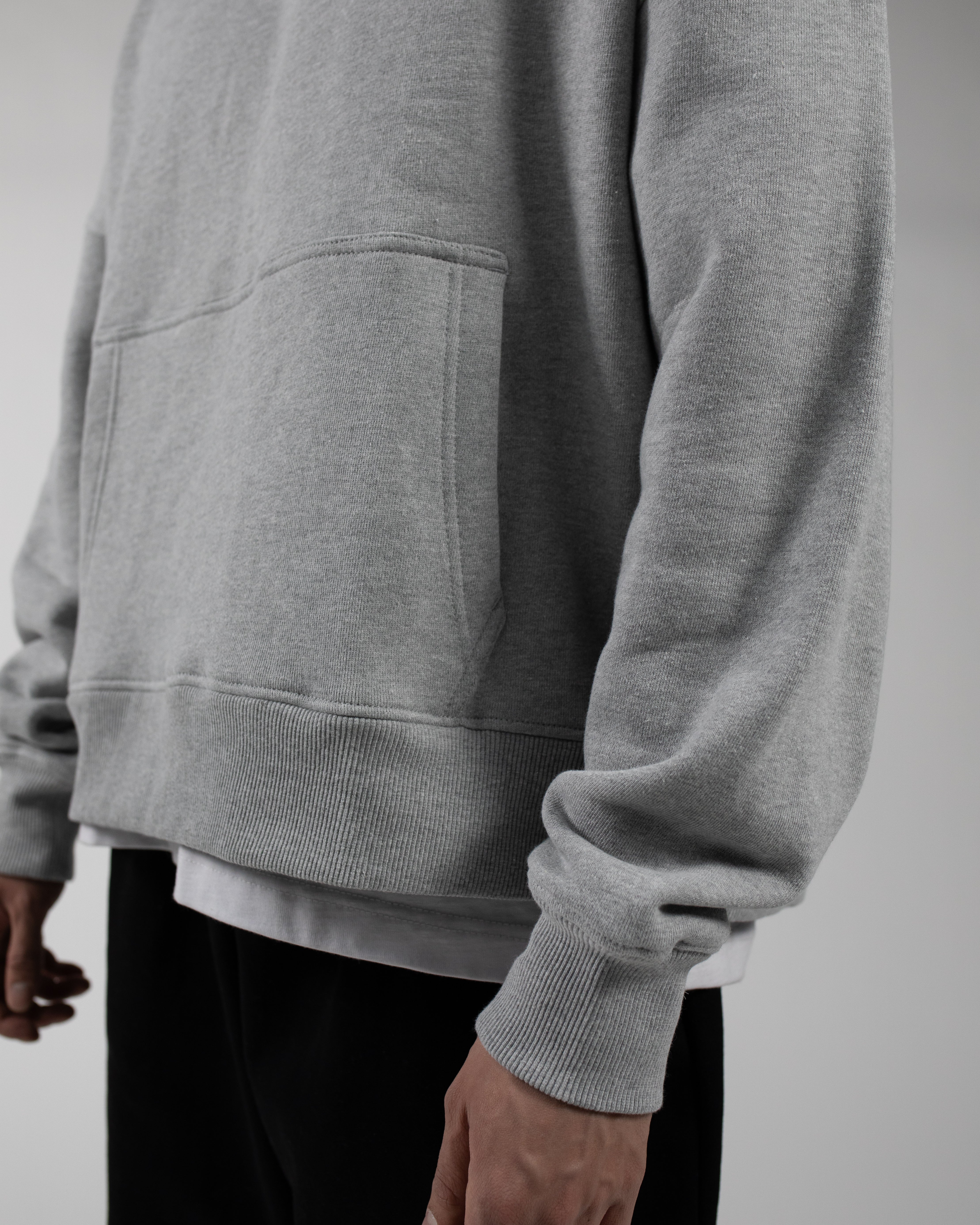 Cropped Hoodie - Grey - Image 3