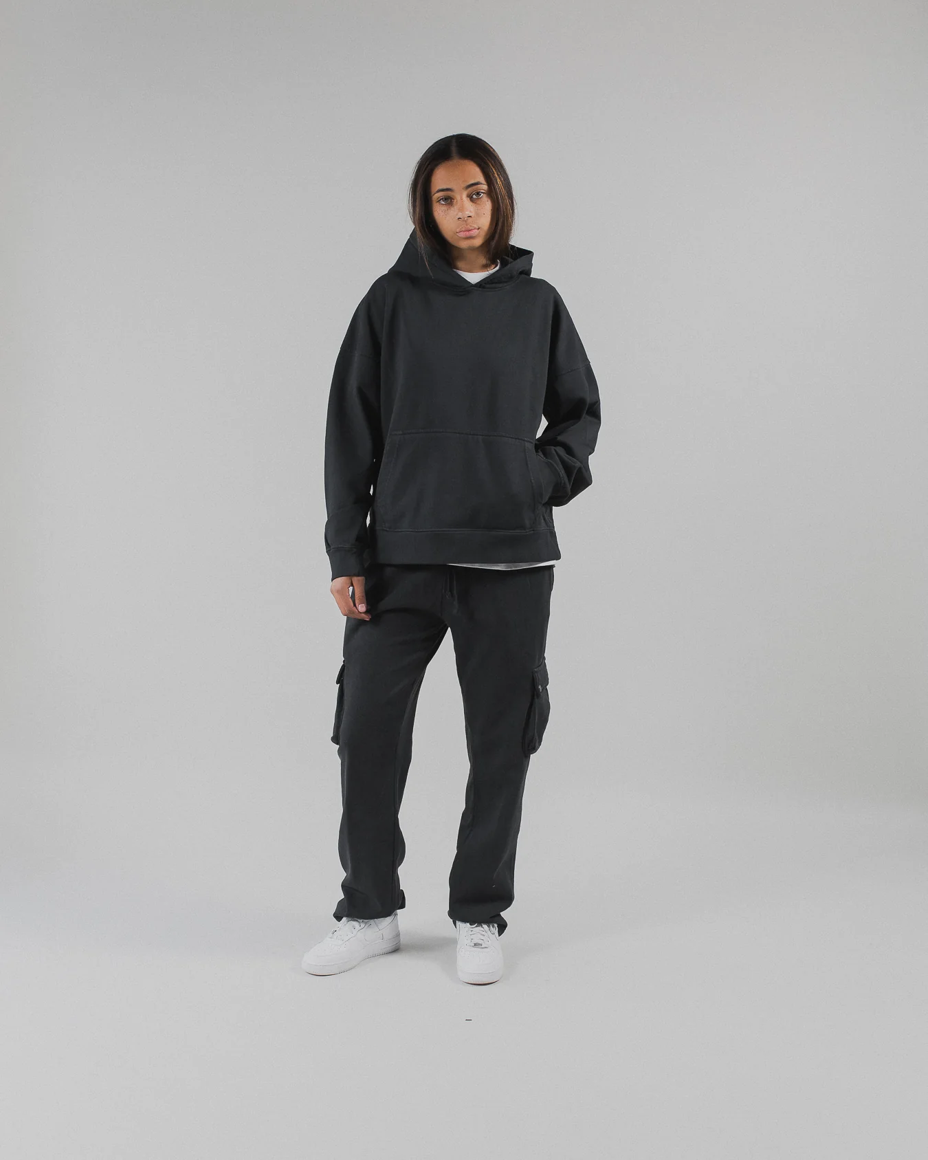 Cropped Hoodie - Vintage Black - Image 4