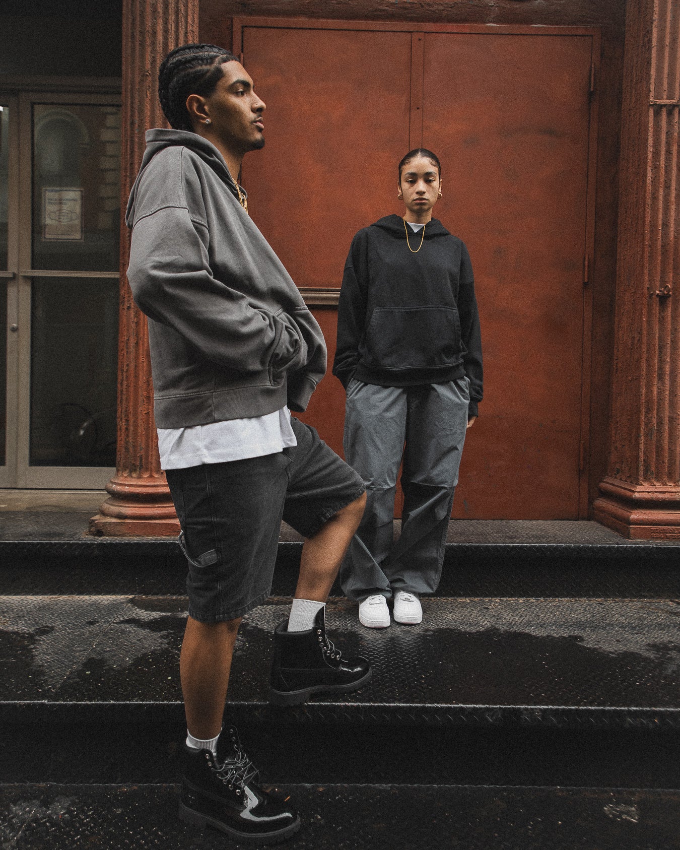 Cropped Hoodie - Vintage Grey - Image 3