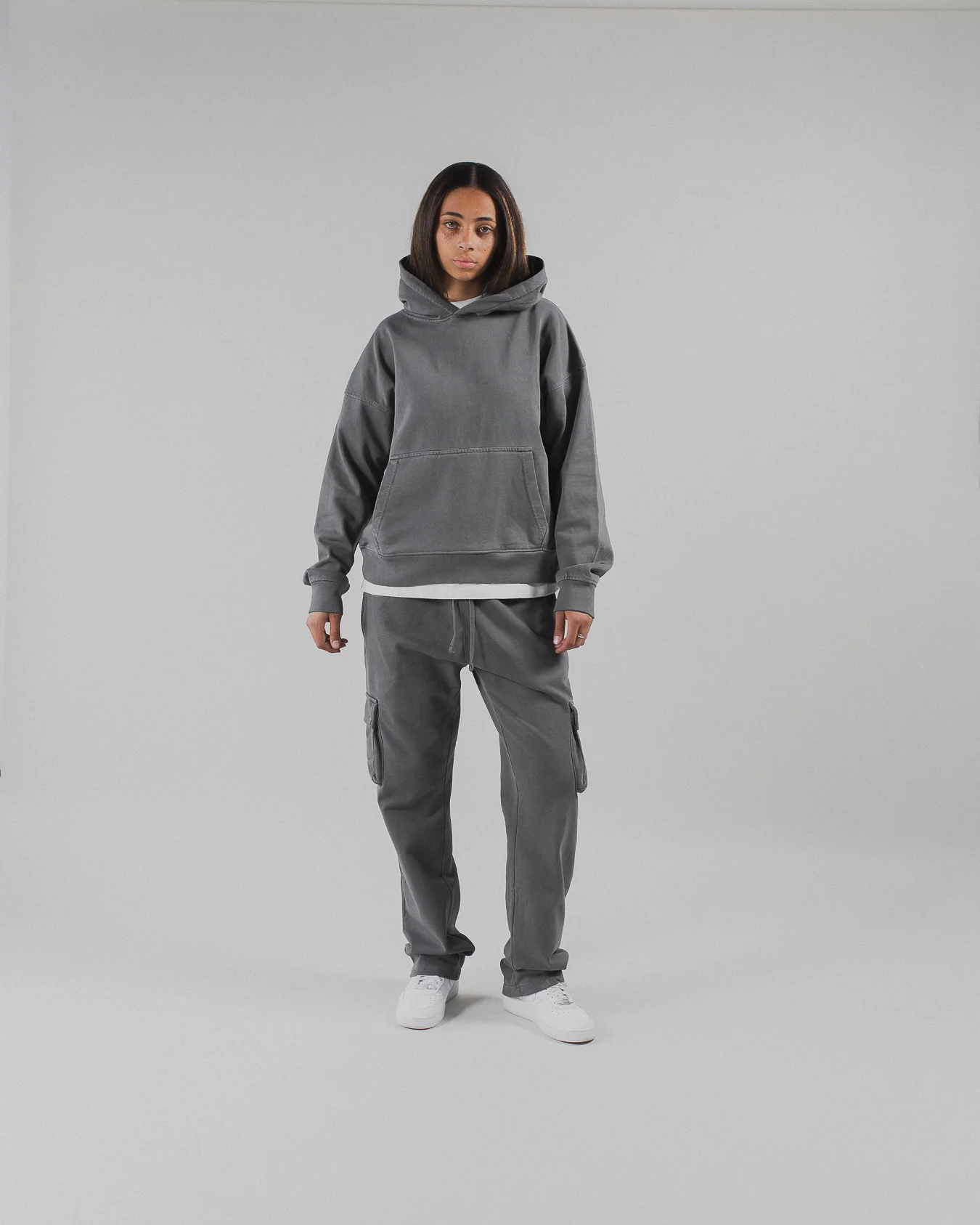 Cropped Hoodie - Vintage Grey - Image 4