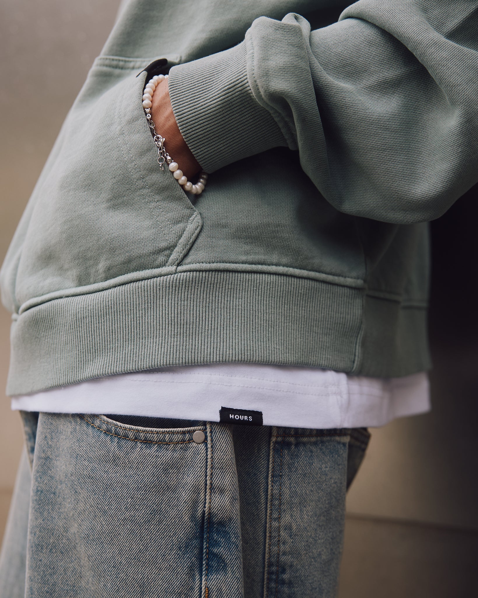Cropped Hoodie - Vintage Sage - Image 4