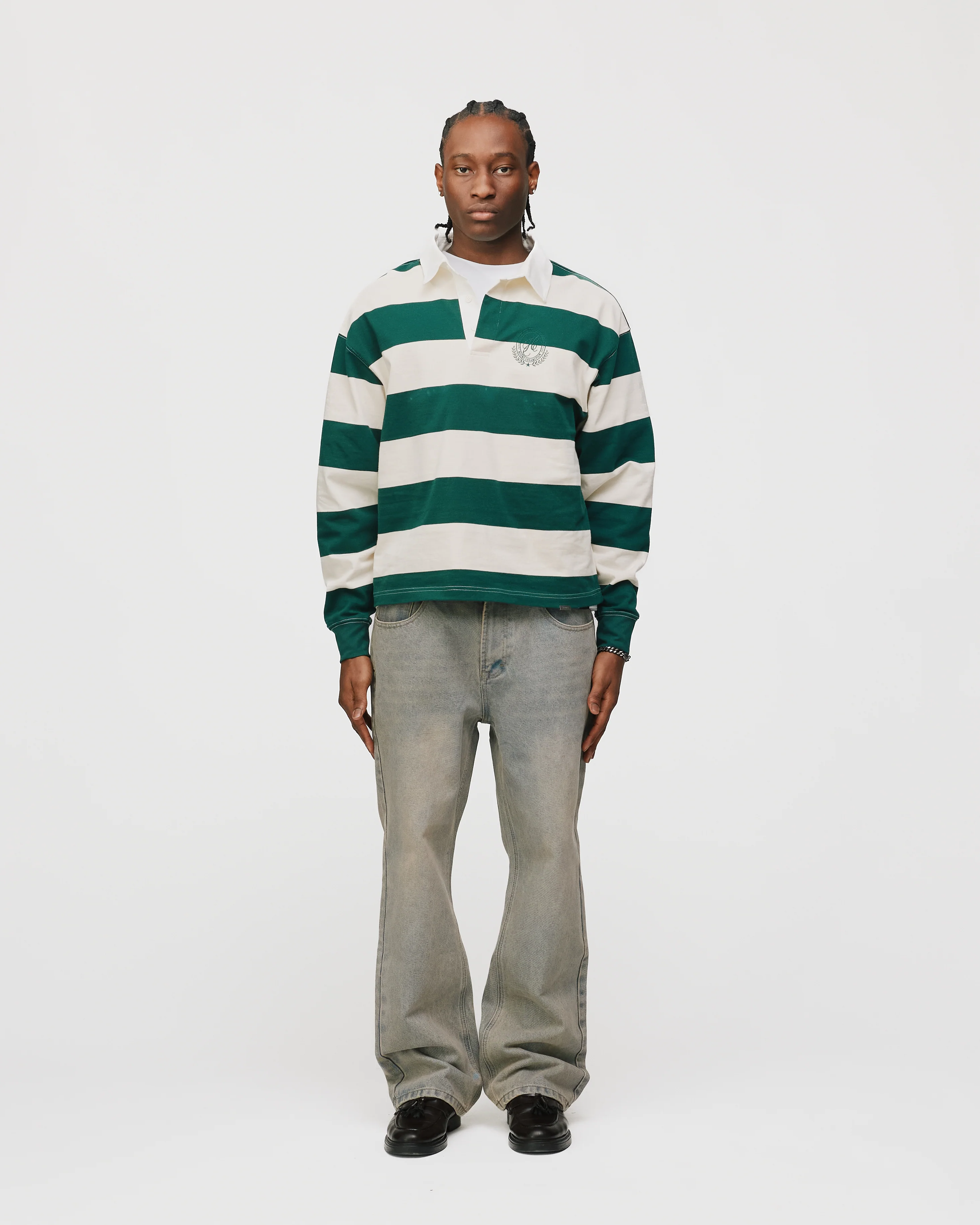 Cropped Rugby Shirt - Cream - Image 2