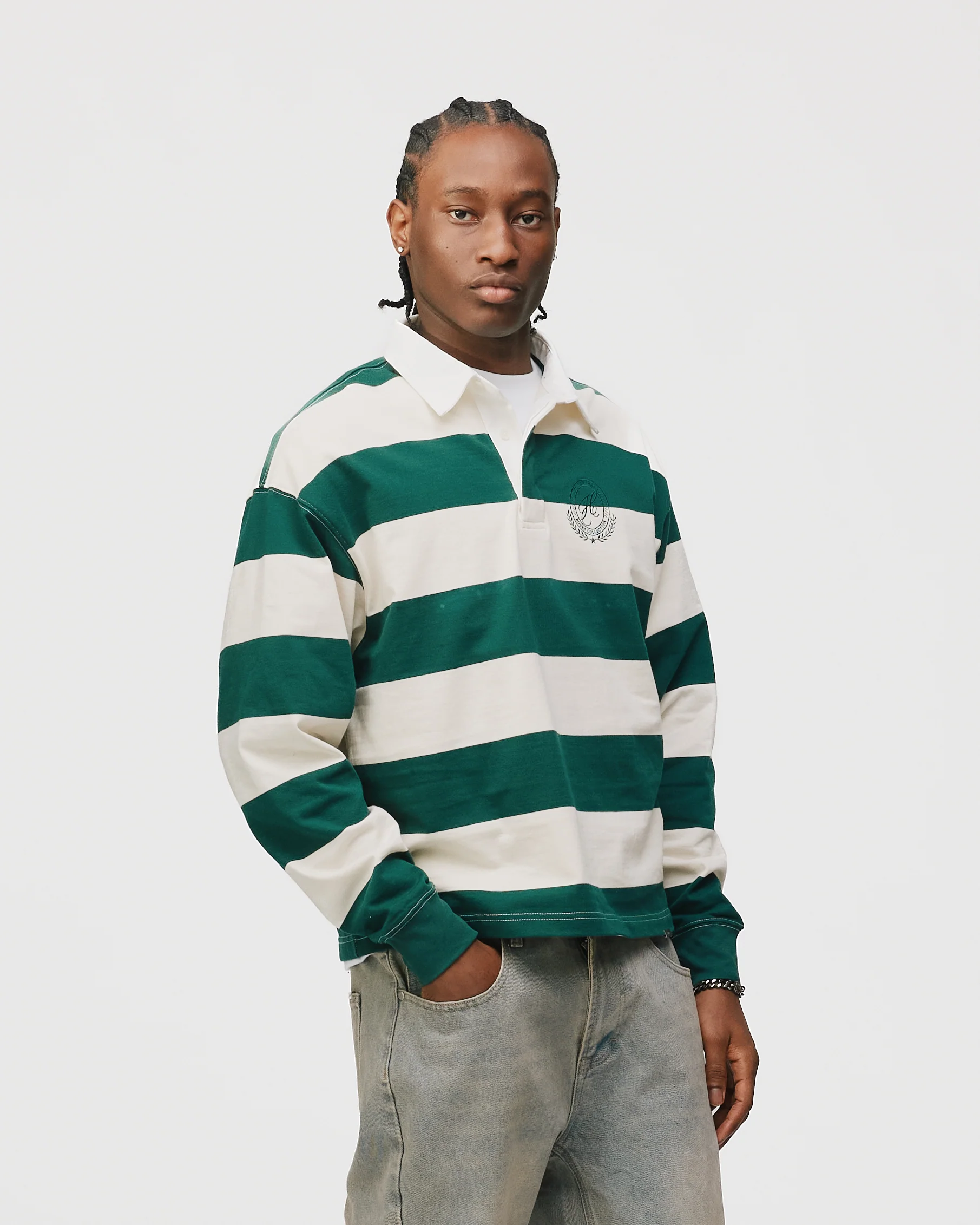 Cropped Rugby Shirt - Cream - Image 3