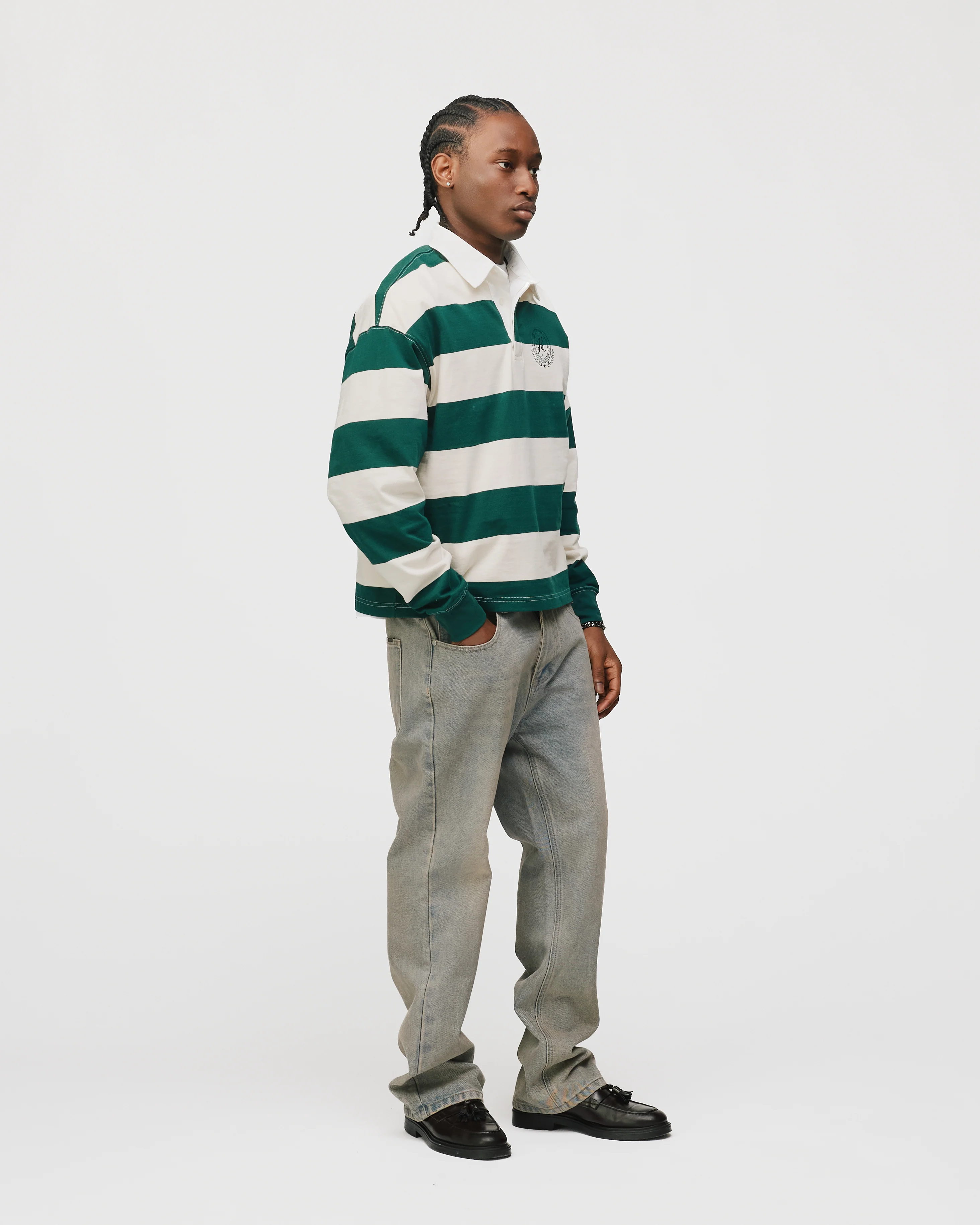 Cropped Rugby Shirt - Cream - Image 4