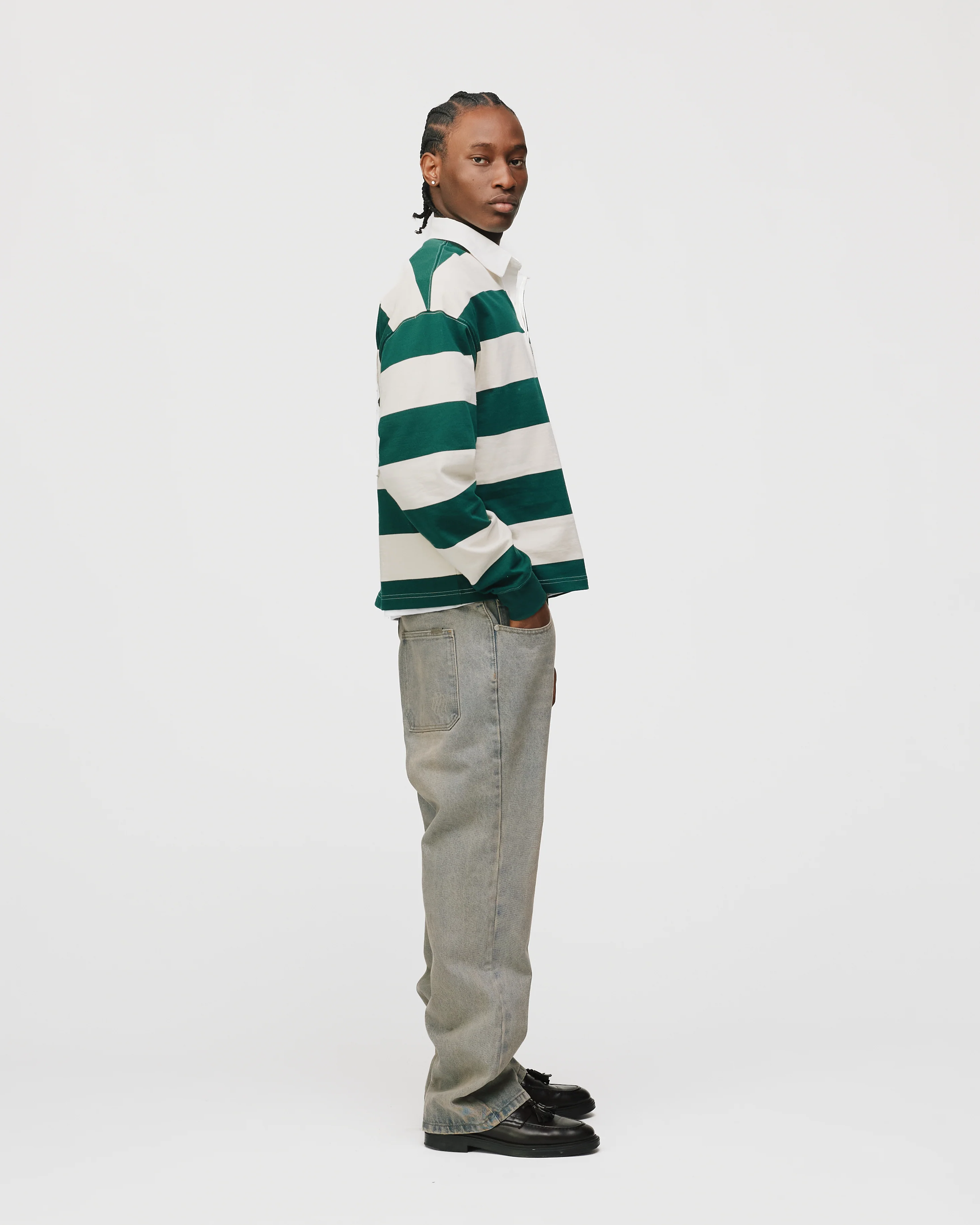 Cropped Rugby Shirt - Cream - Image 5