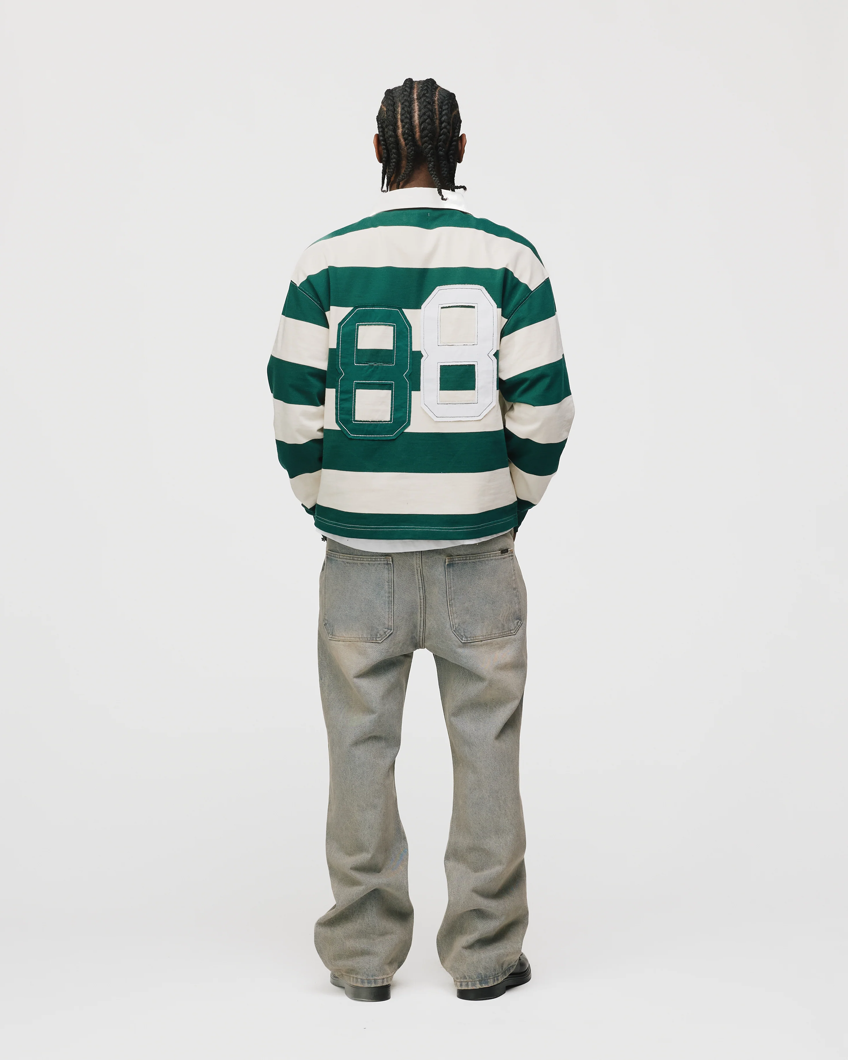 Cropped Rugby Shirt - Cream - Image 6