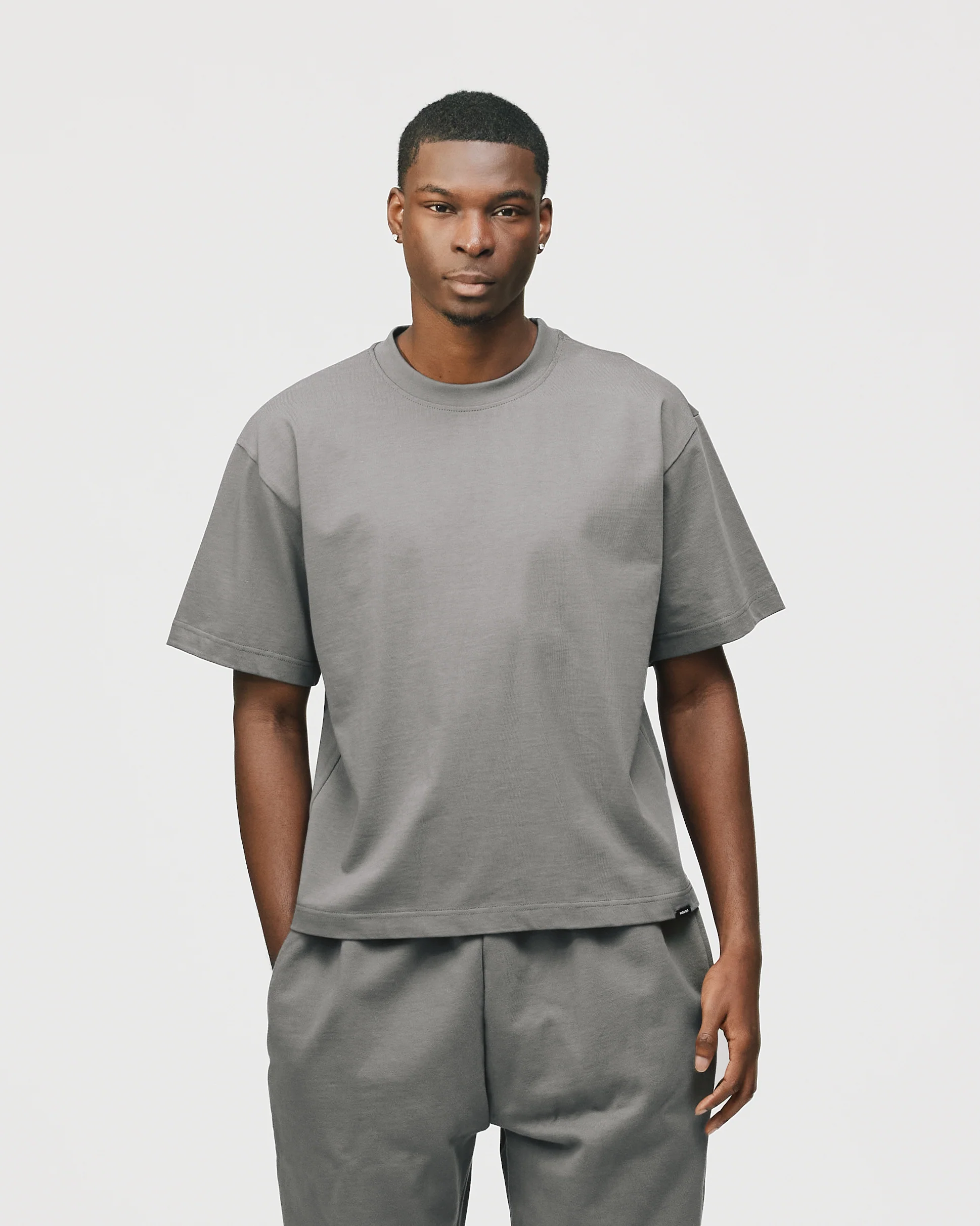 Cropped T-Shirt - Charcoal - Image 3
