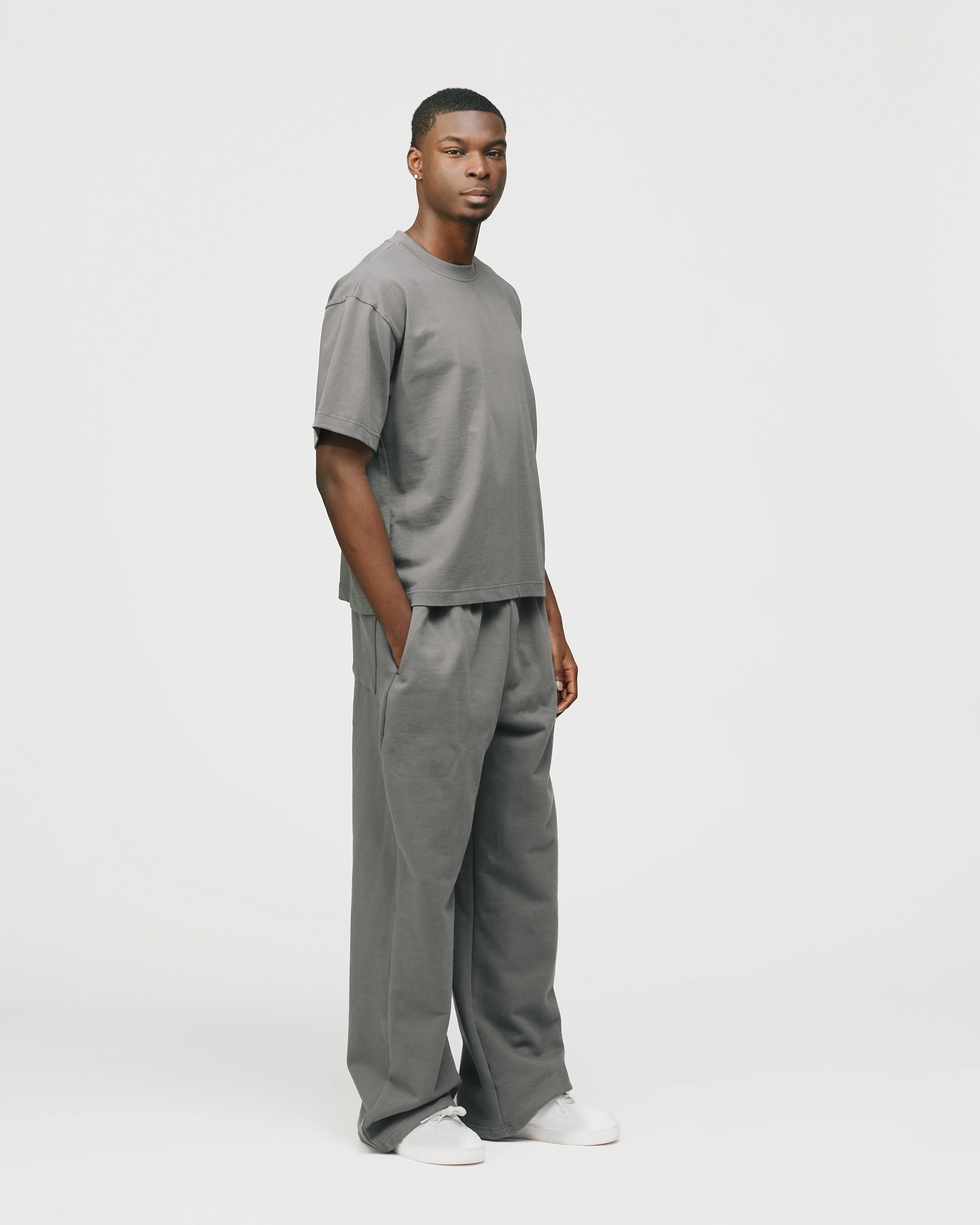 Cropped T-Shirt - Charcoal - Image 5