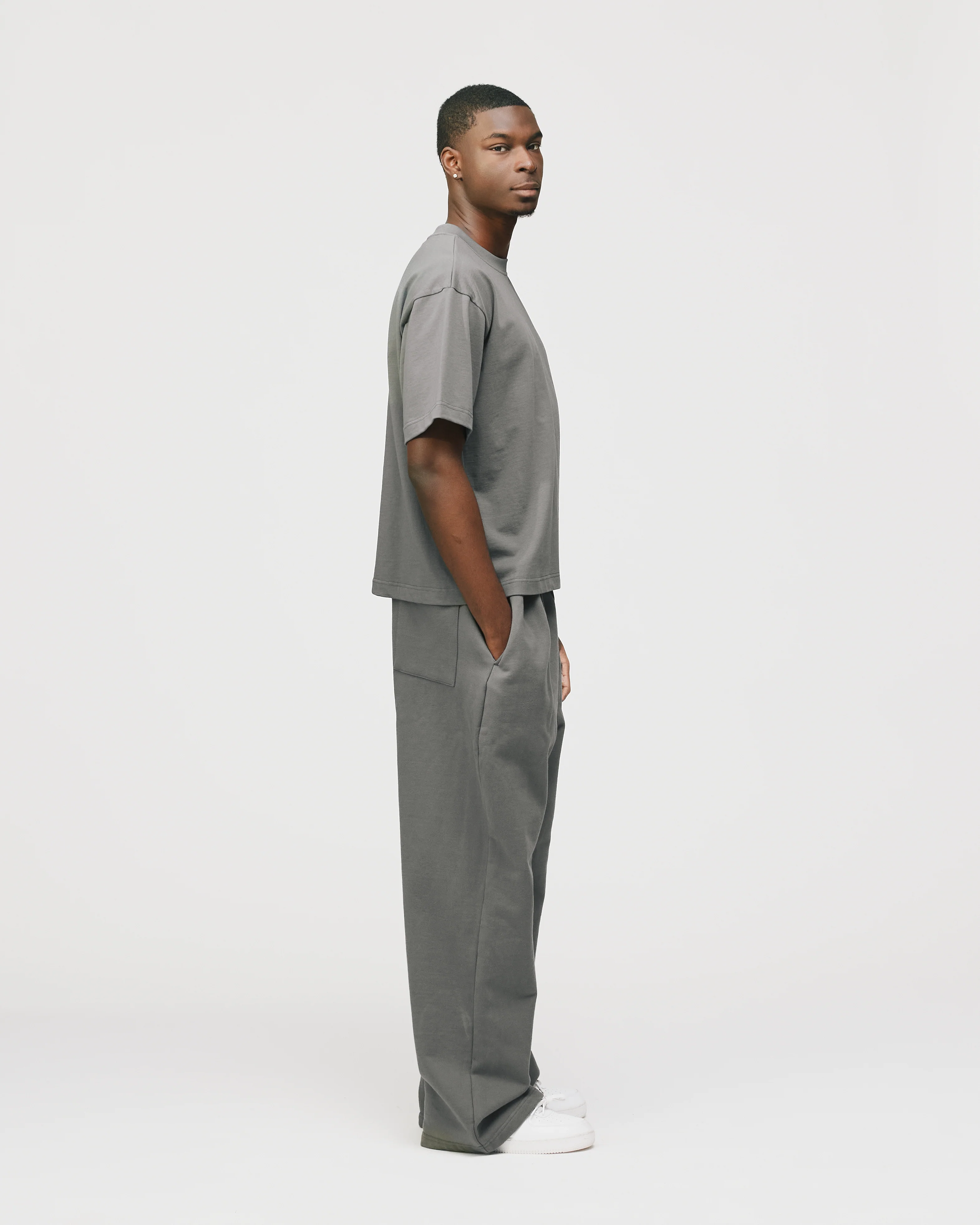 Cropped T-Shirt - Charcoal - Image 6