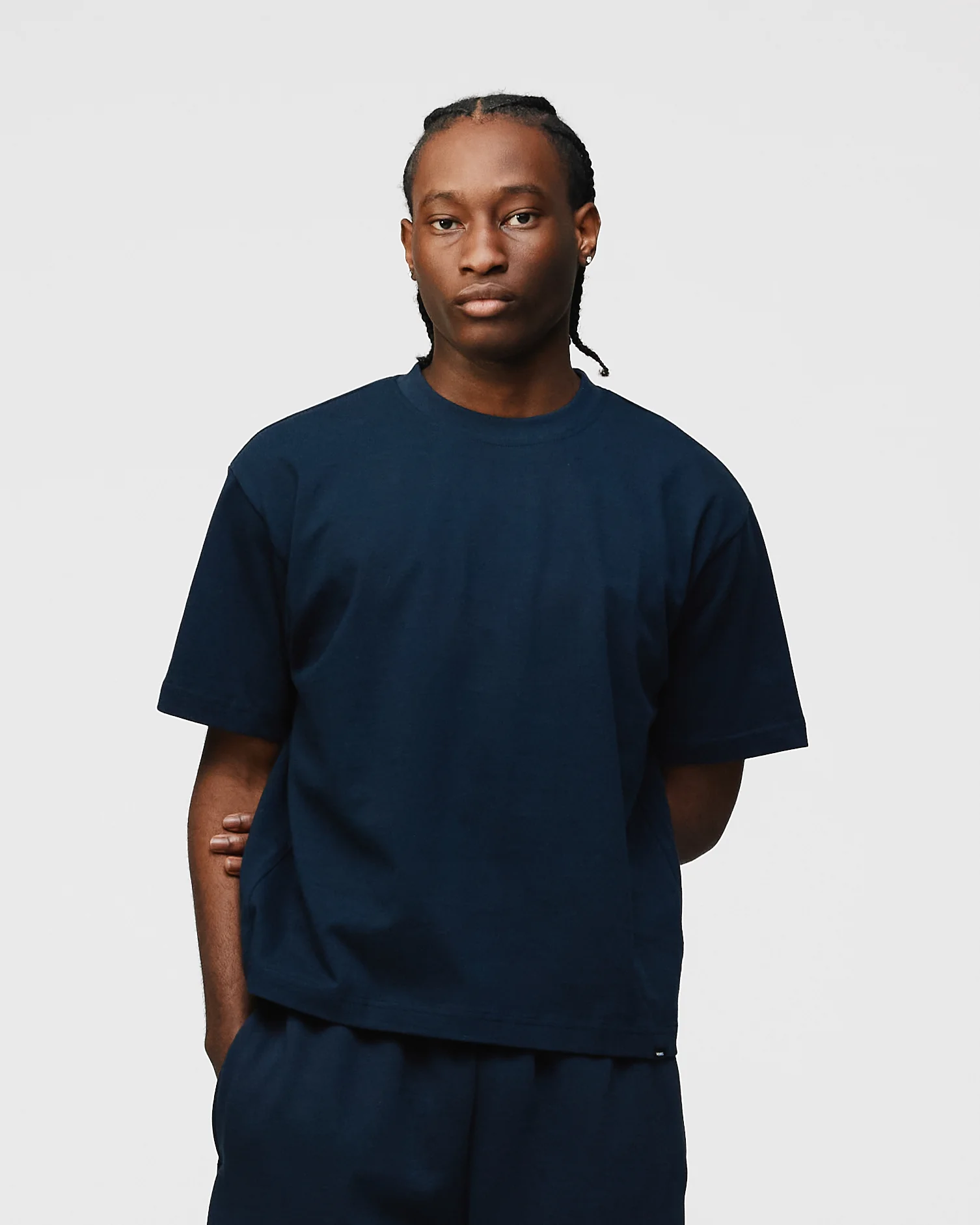 Cropped T-Shirt - Navy - Image 3