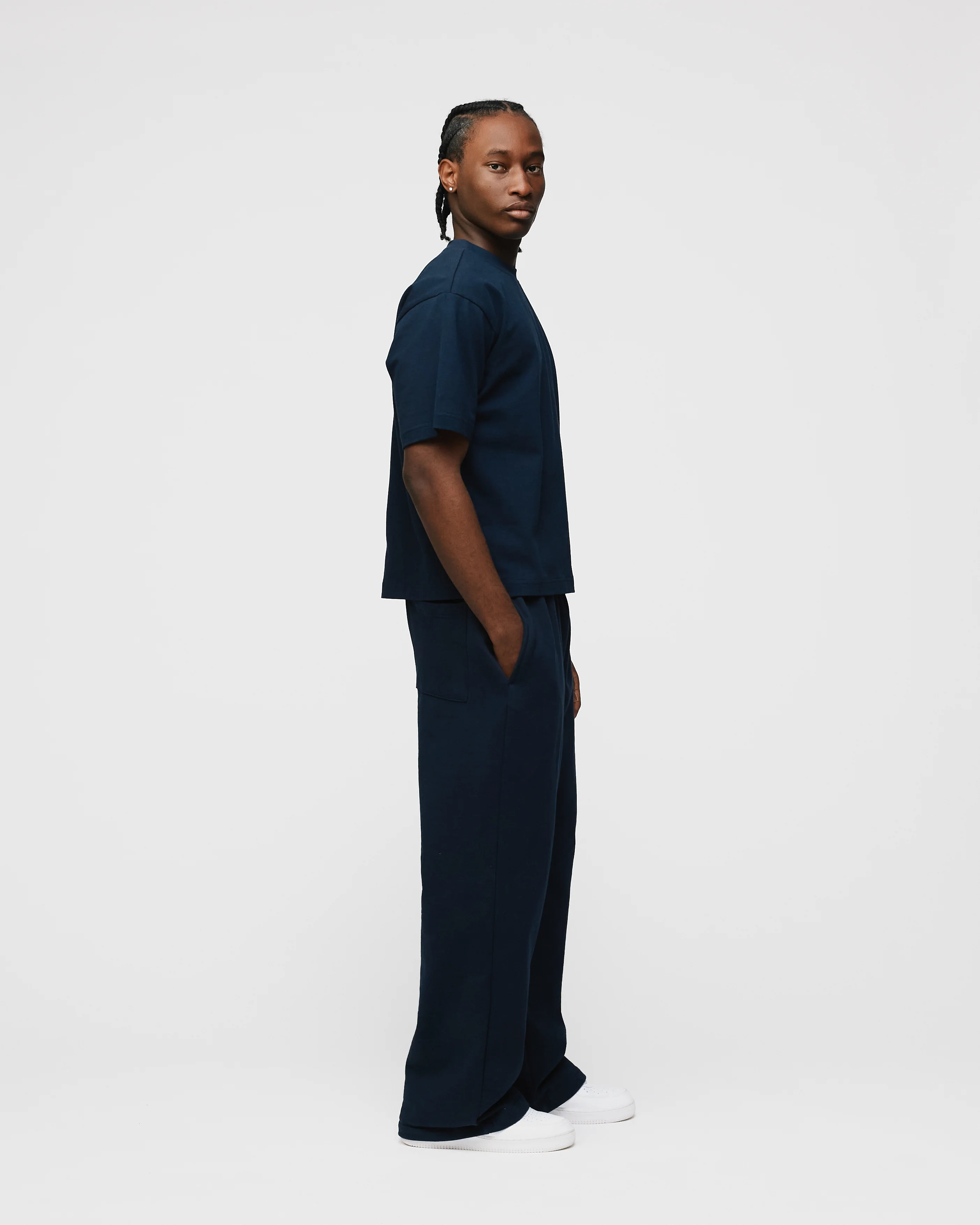 Cropped T-Shirt - Navy - Image 6