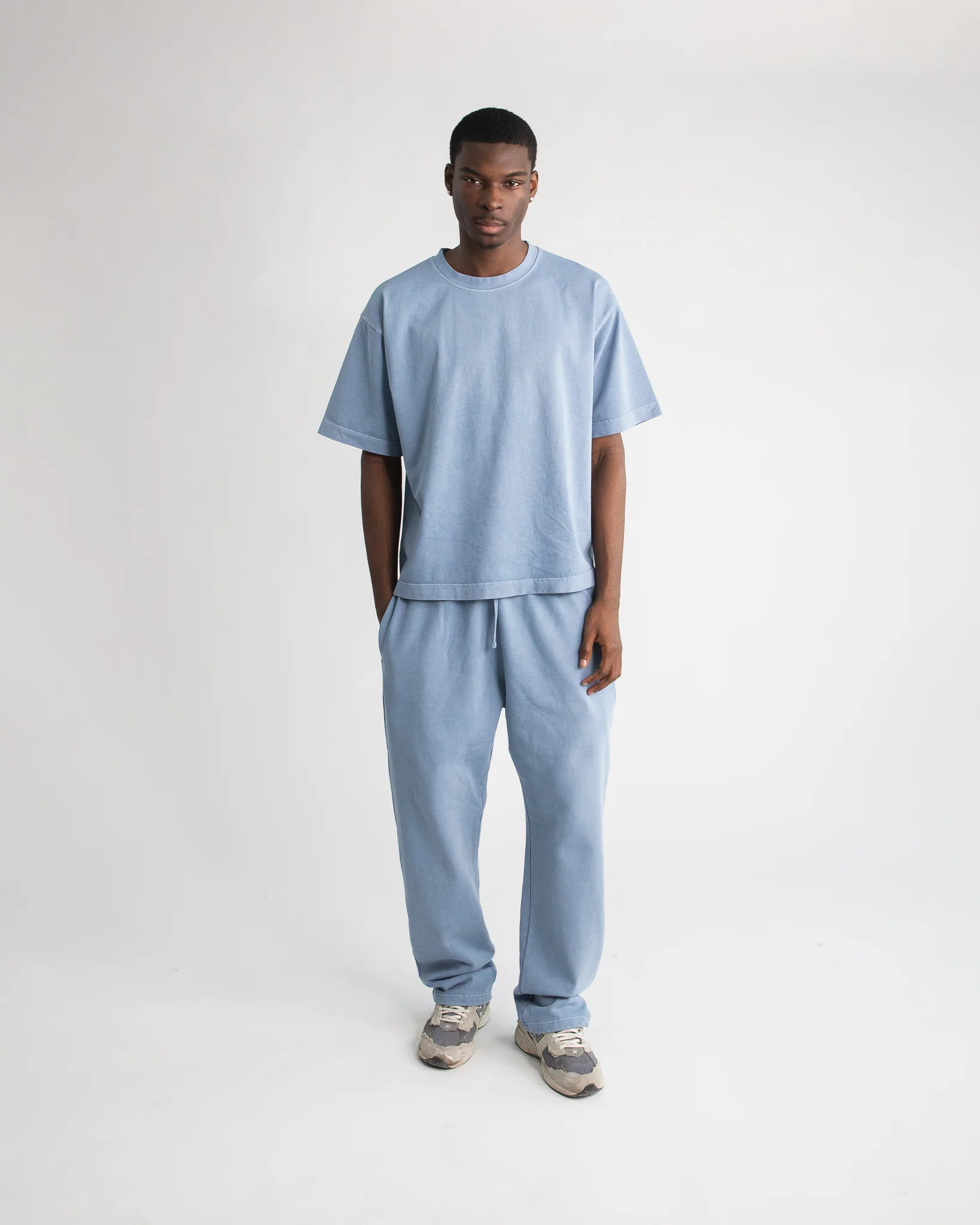 Cropped T-Shirt - Vintage Blue - Image 2
