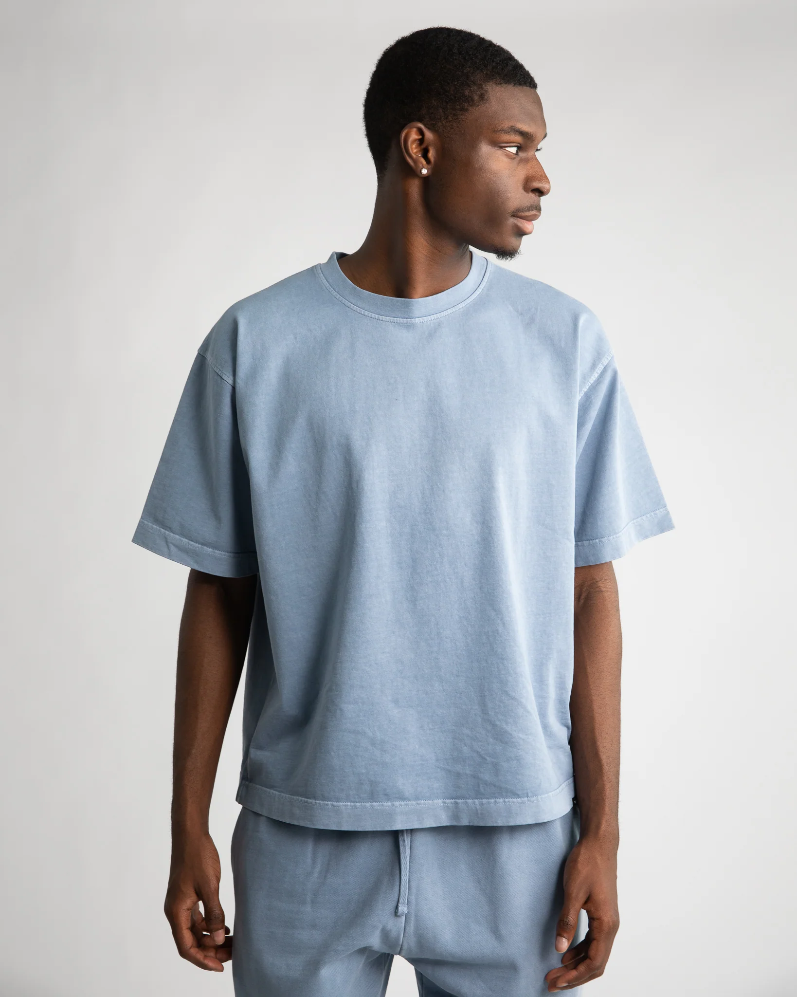 Cropped T-Shirt - Vintage Blue - Image 3