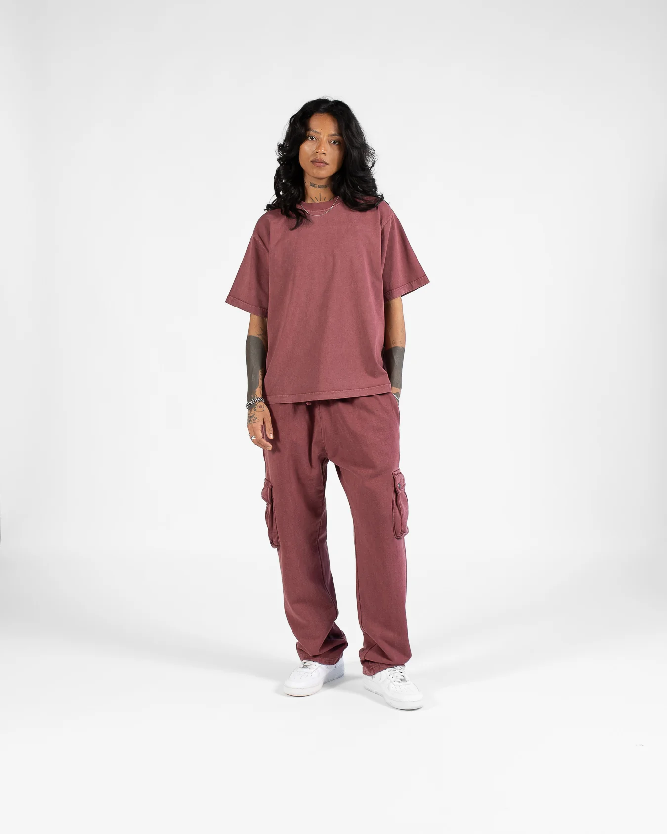 Cropped T-Shirt - Vintage Burgundy - Image 6