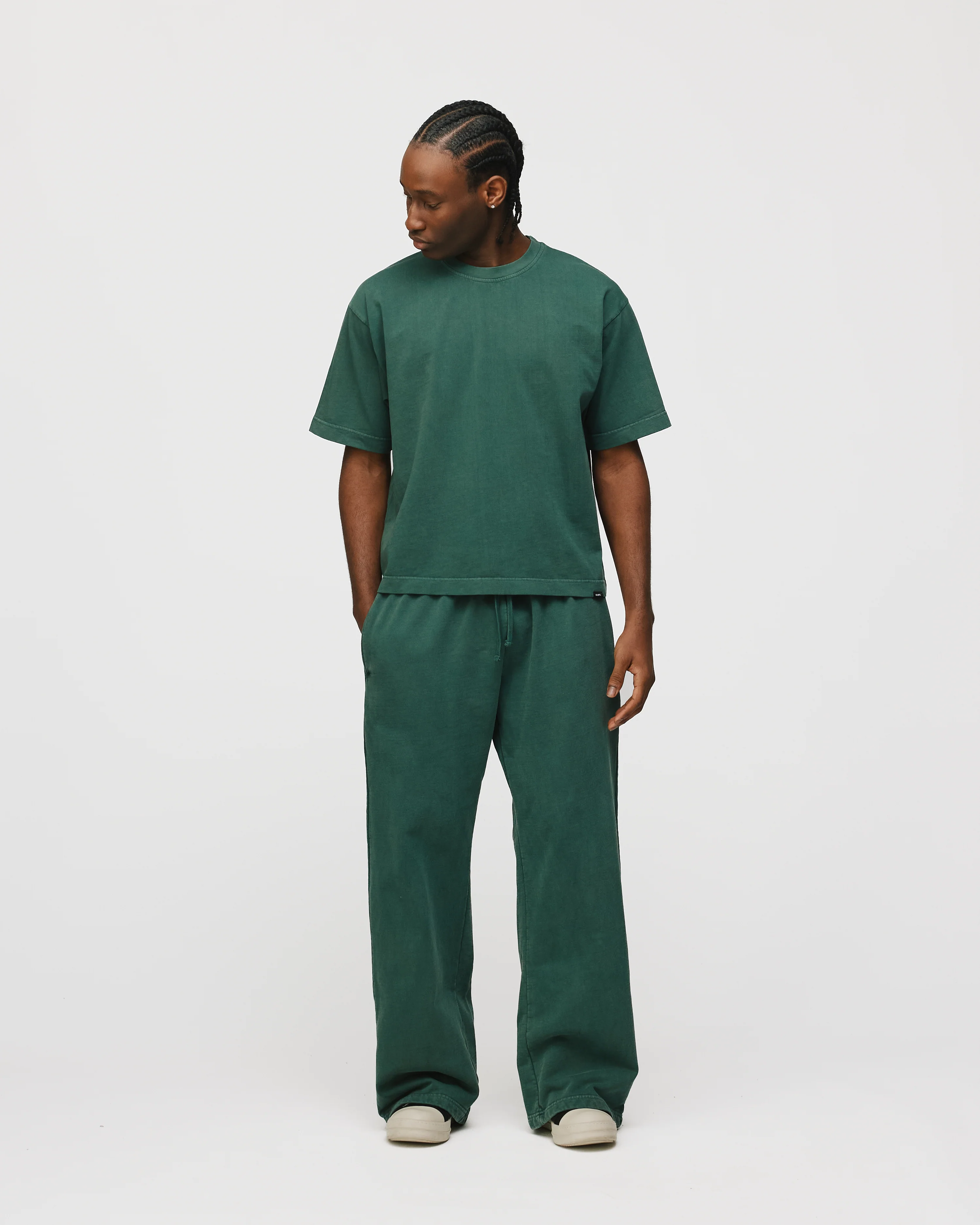 Cropped T-Shirt - Vintage Green - Image 4