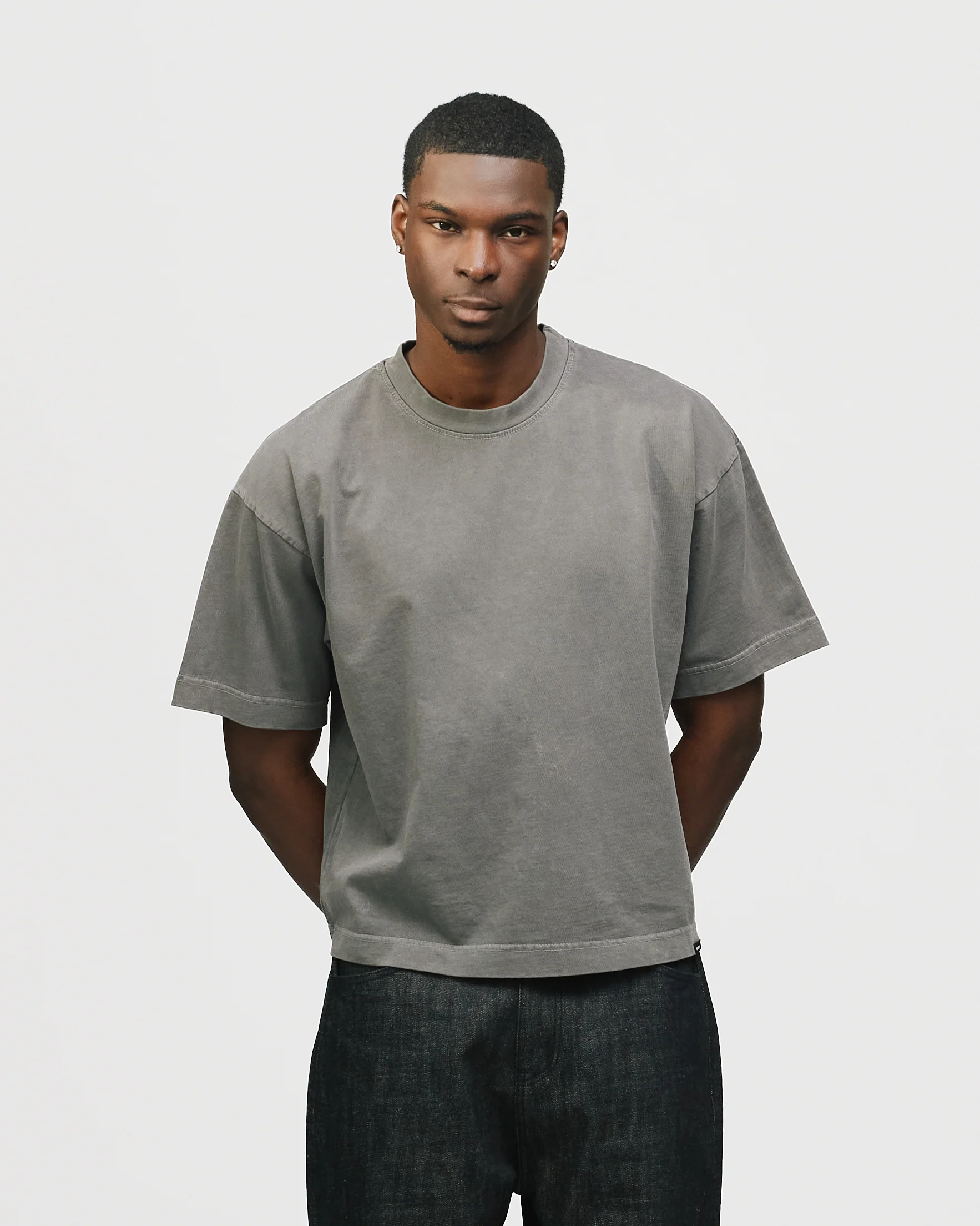 Cropped T-Shirt - Vintage Grey - Image 3