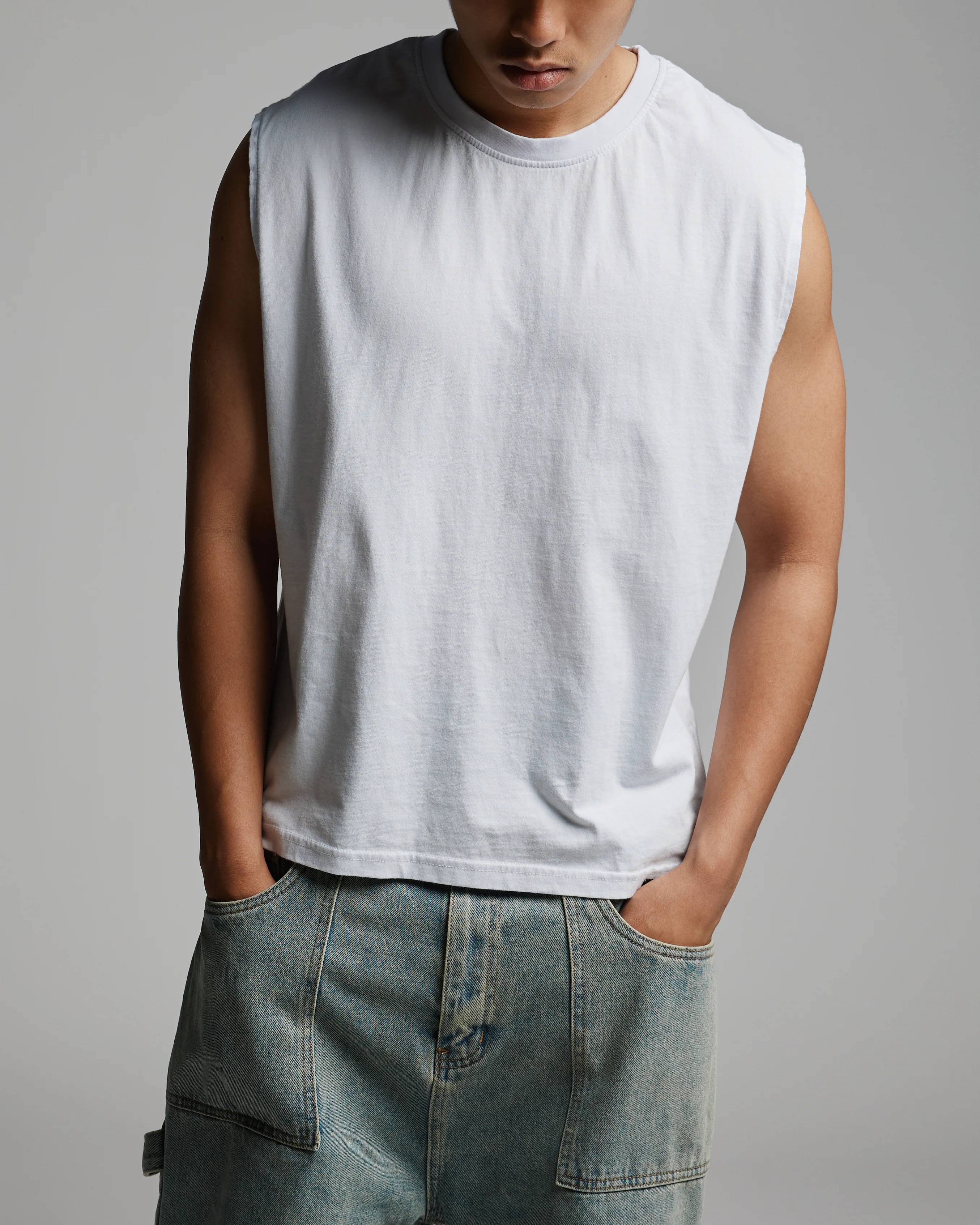 Cropped Tank Top - White - Image 7