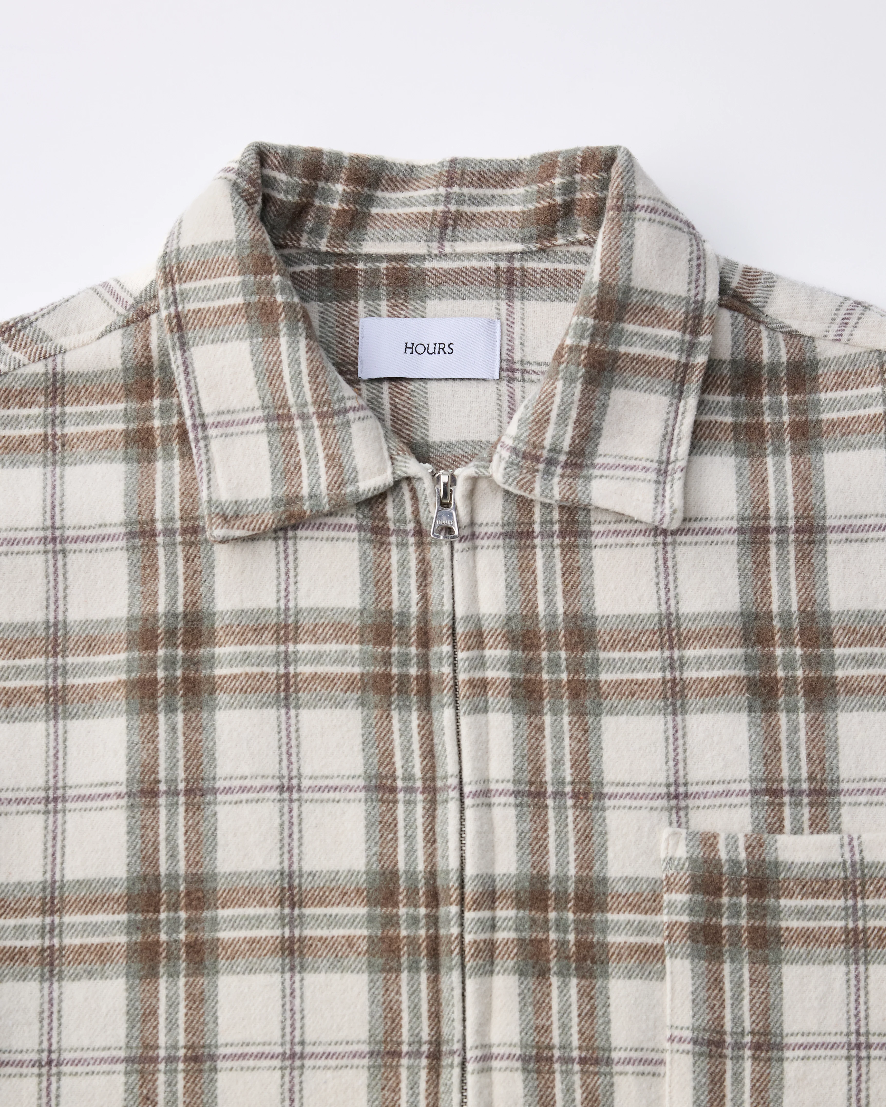 Cropped Zip Flannel - Cream - Image 7