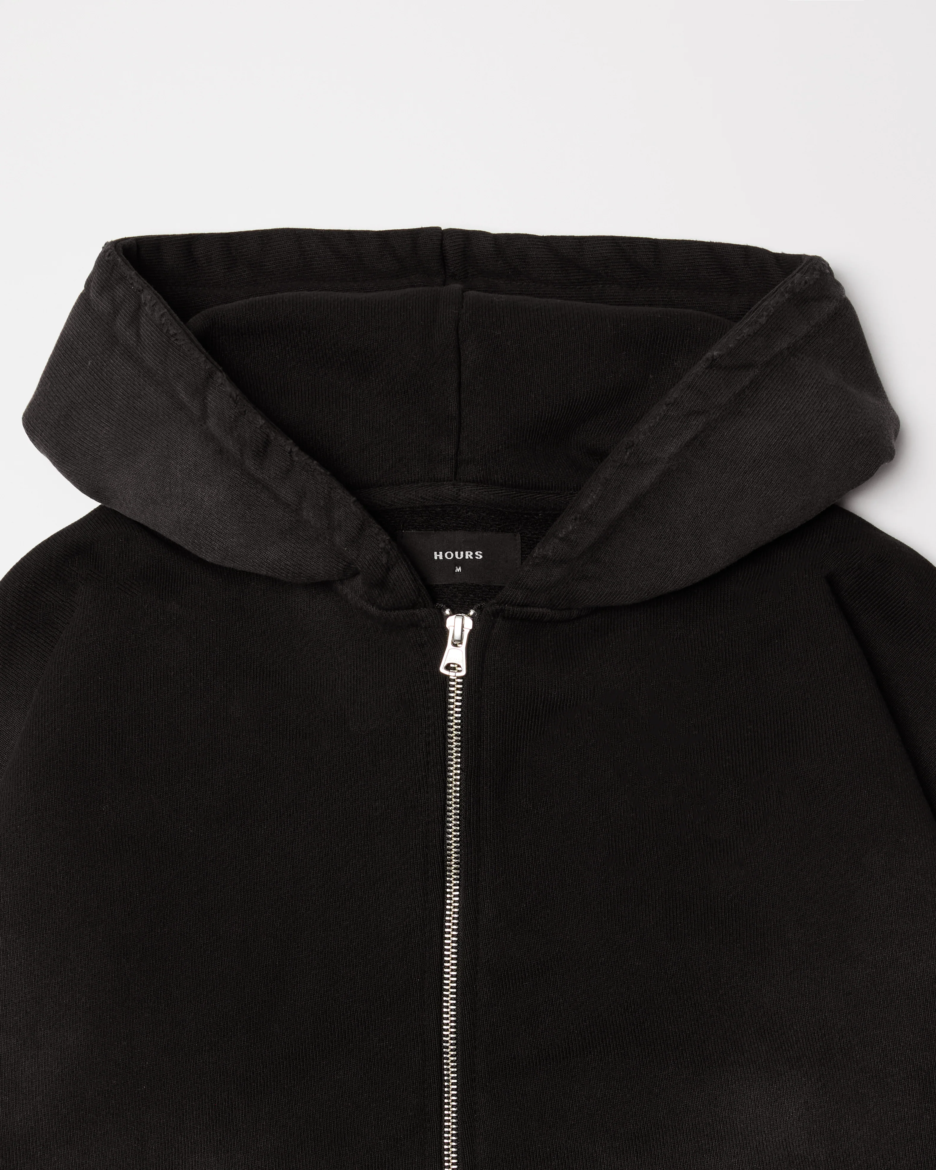 Cropped Zip Hoodie - Sunfaded Black - Image 5