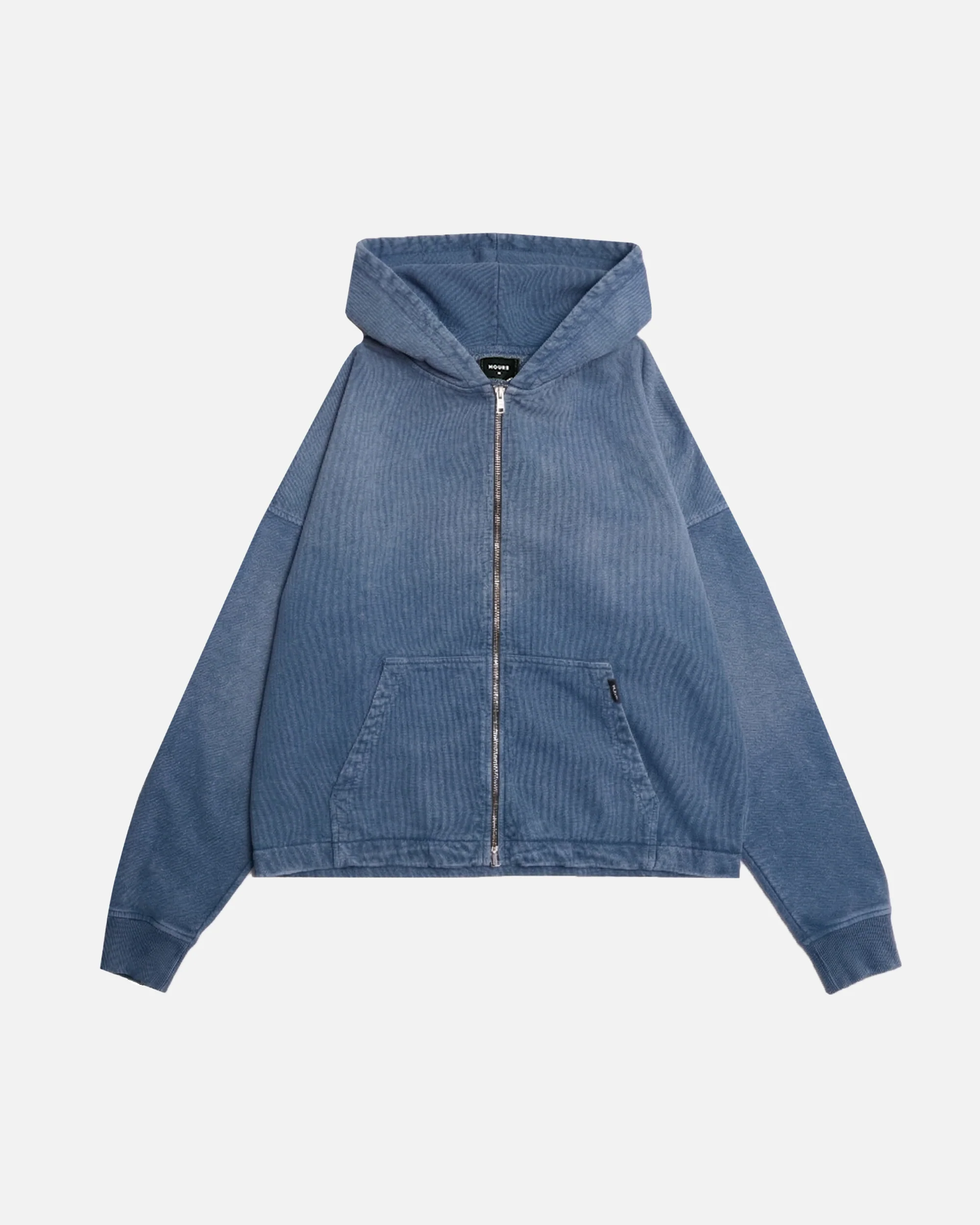 Cropped Zip Hoodie - Sunfaded Blue