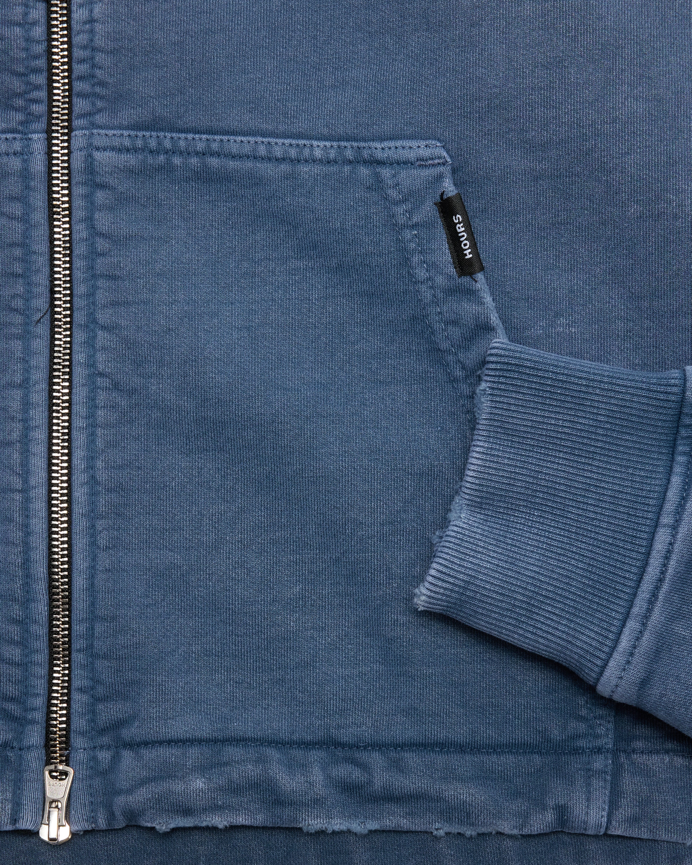 Cropped Zip Hoodie - Sunfaded Blue - Image 7