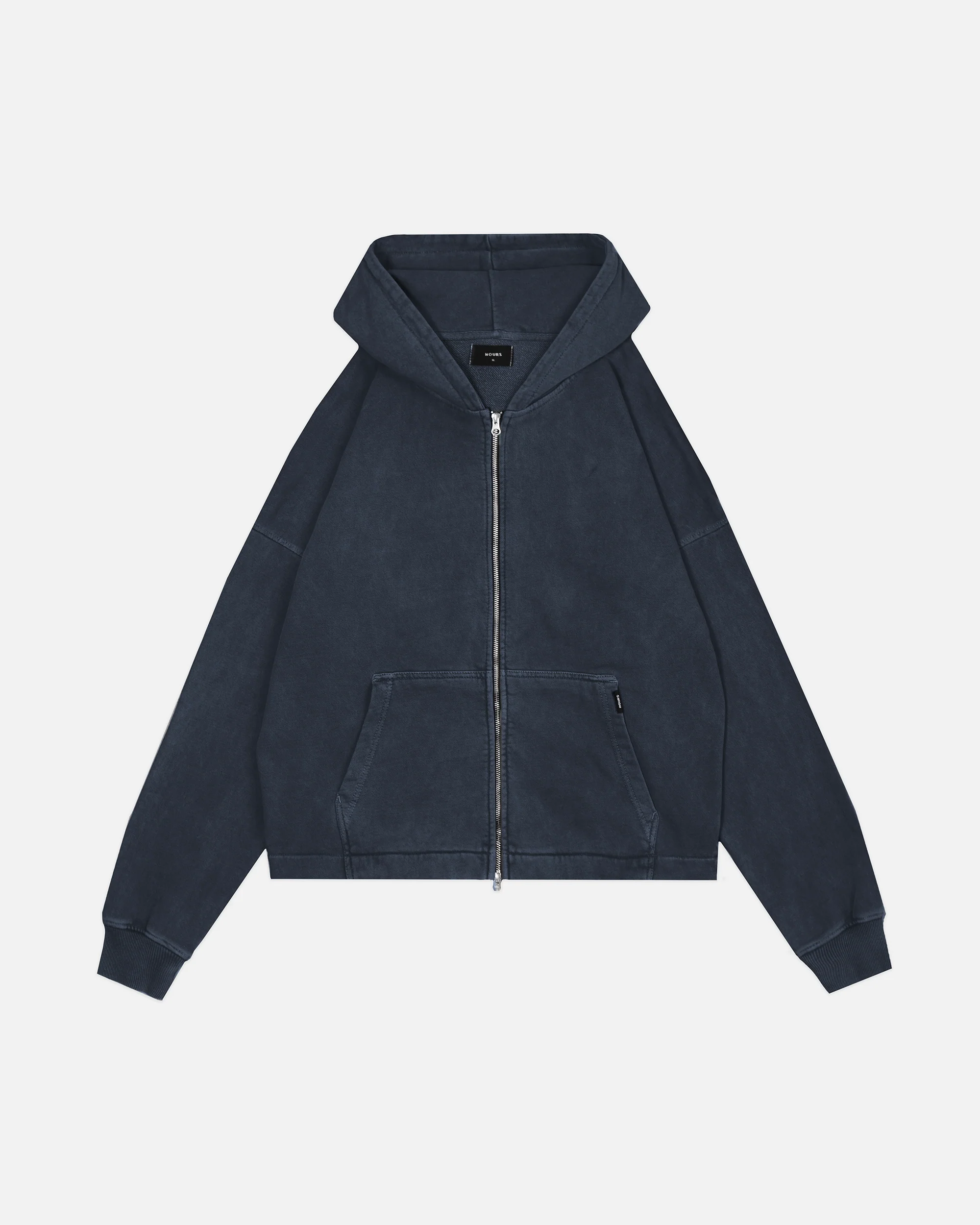 Cropped Zip Hoodie - Vintage Navy