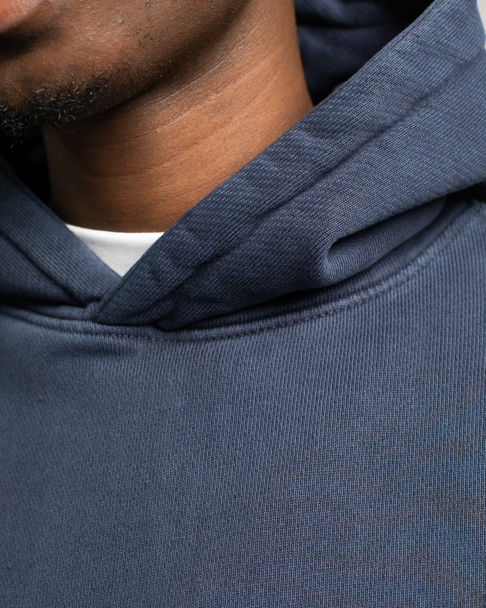 Diagonal Weave Hoodie - Vintage Navy - Image 3