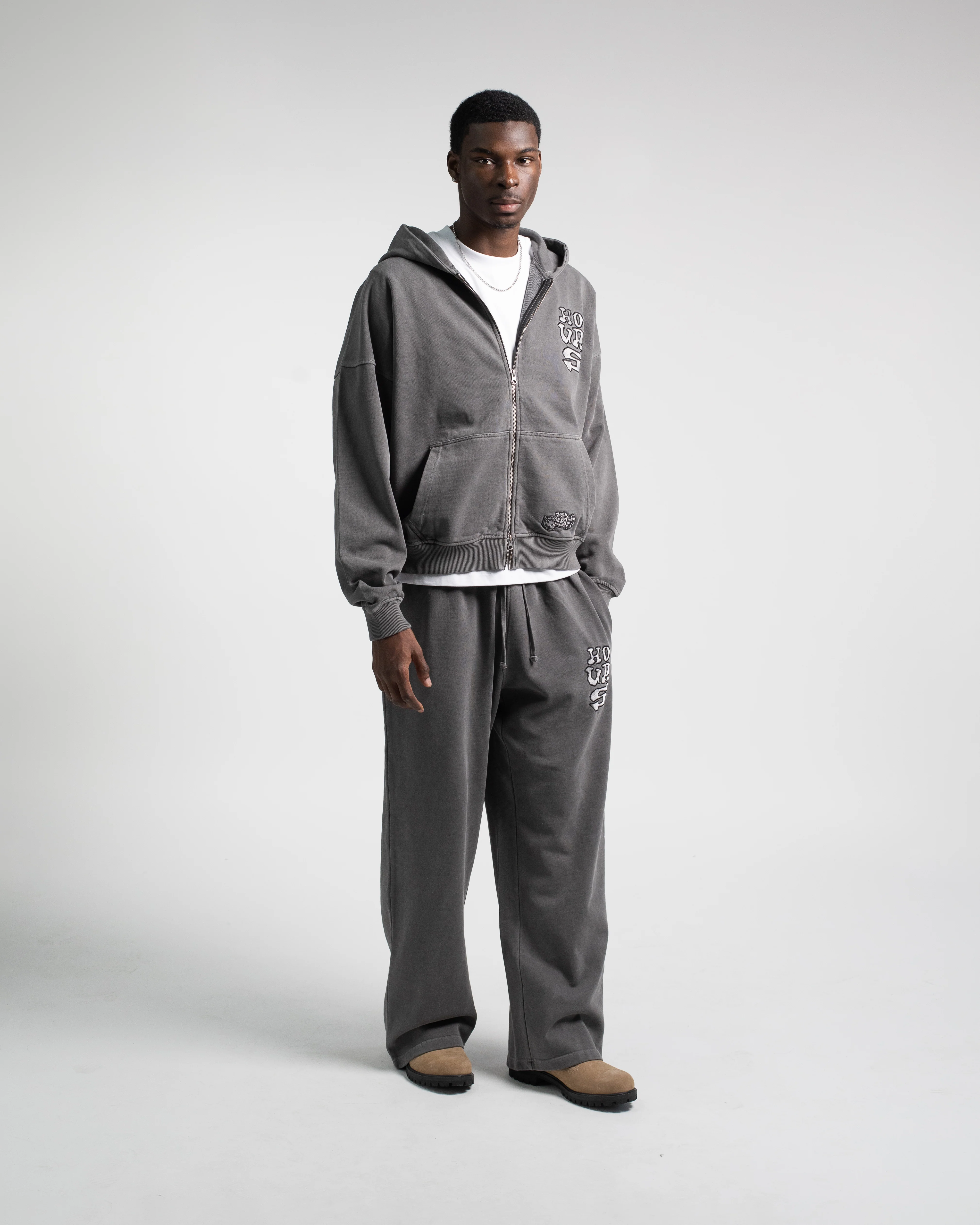 Dice Zip Hoodie - Vintage Grey - Image 5