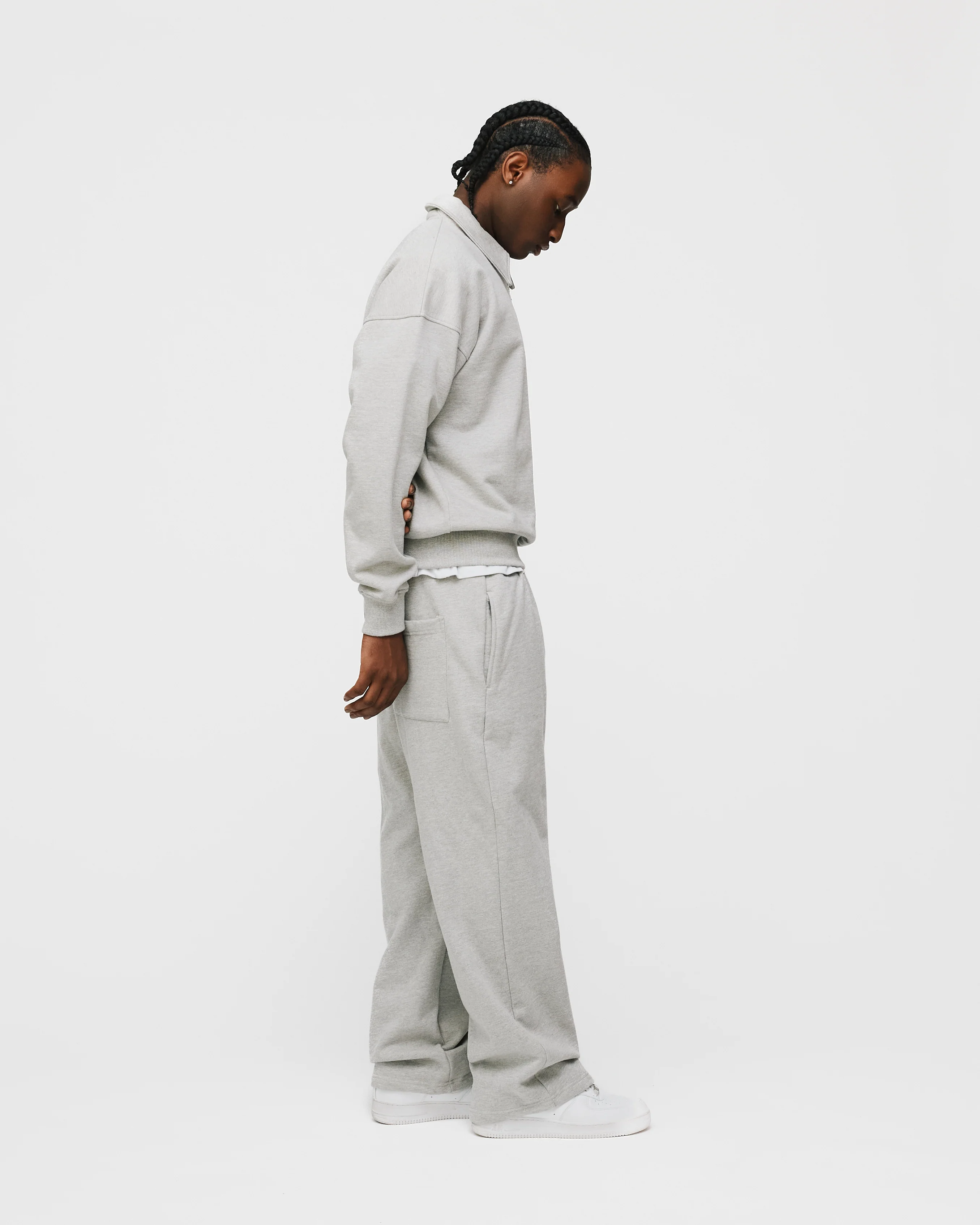 Drop Shoulder 1/4 Zip - Grey - Image 6