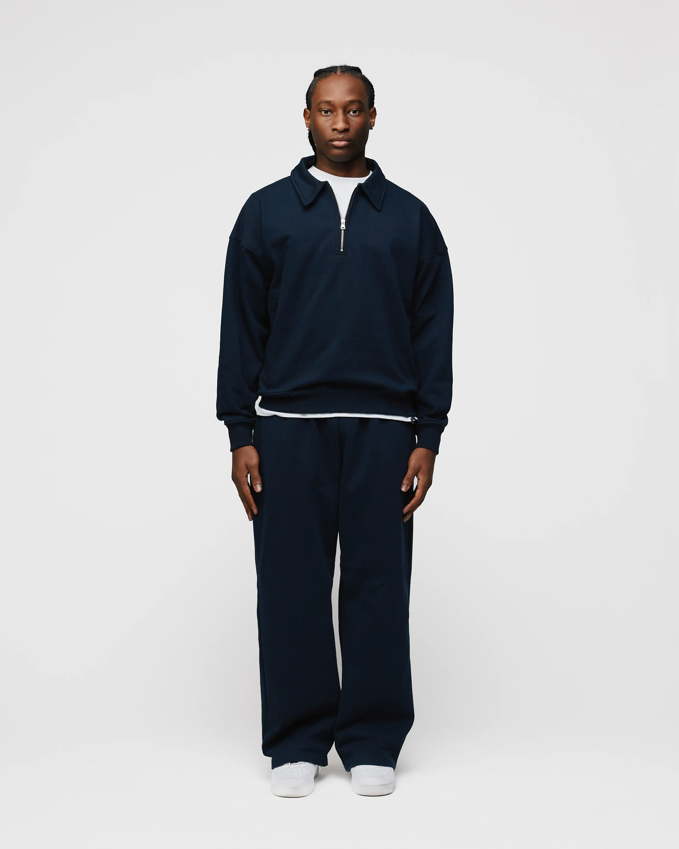Drop Shoulder 1/4 Zip - Navy - Image 2
