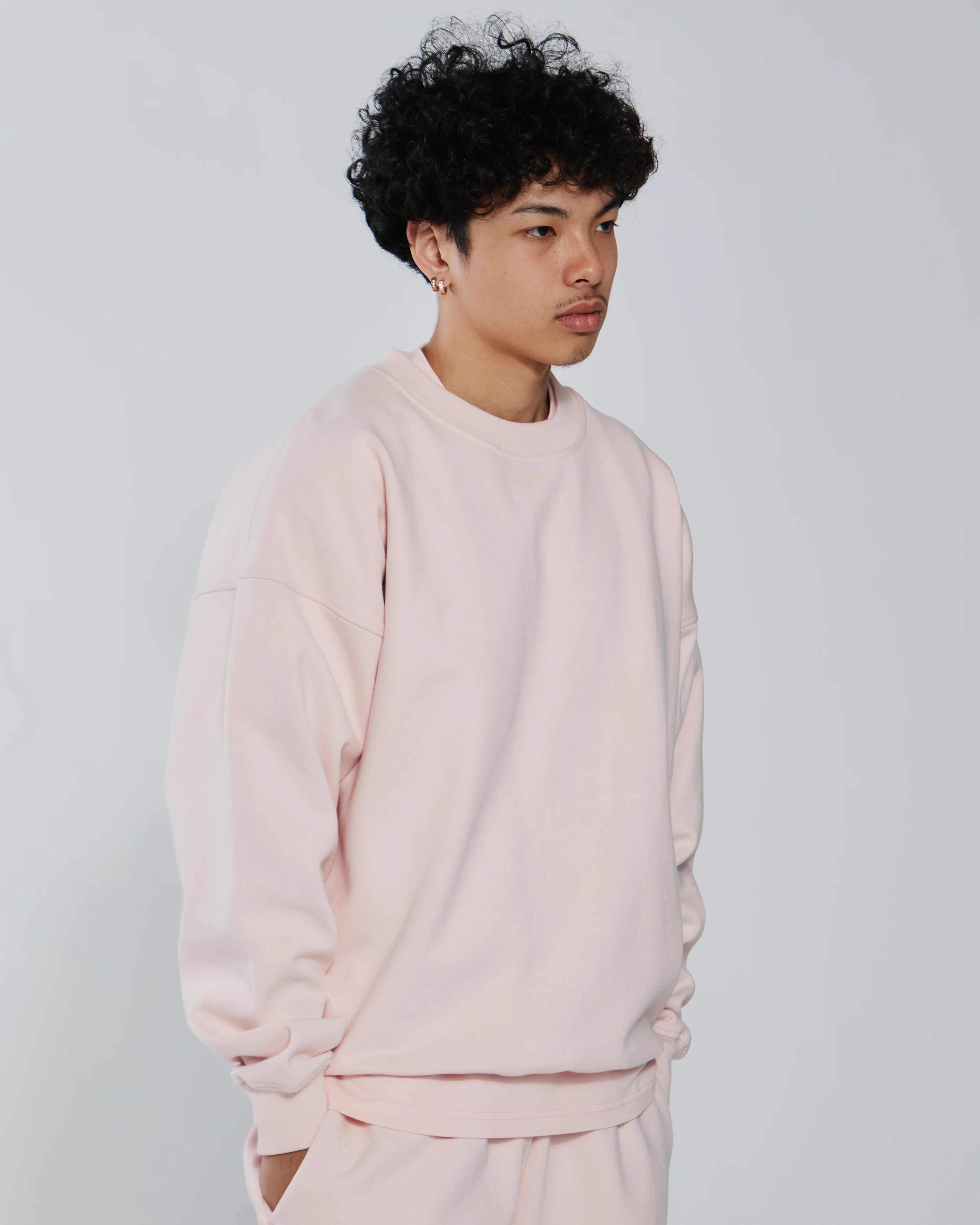 Drop Shoulder Crewneck - Blush - Image 5