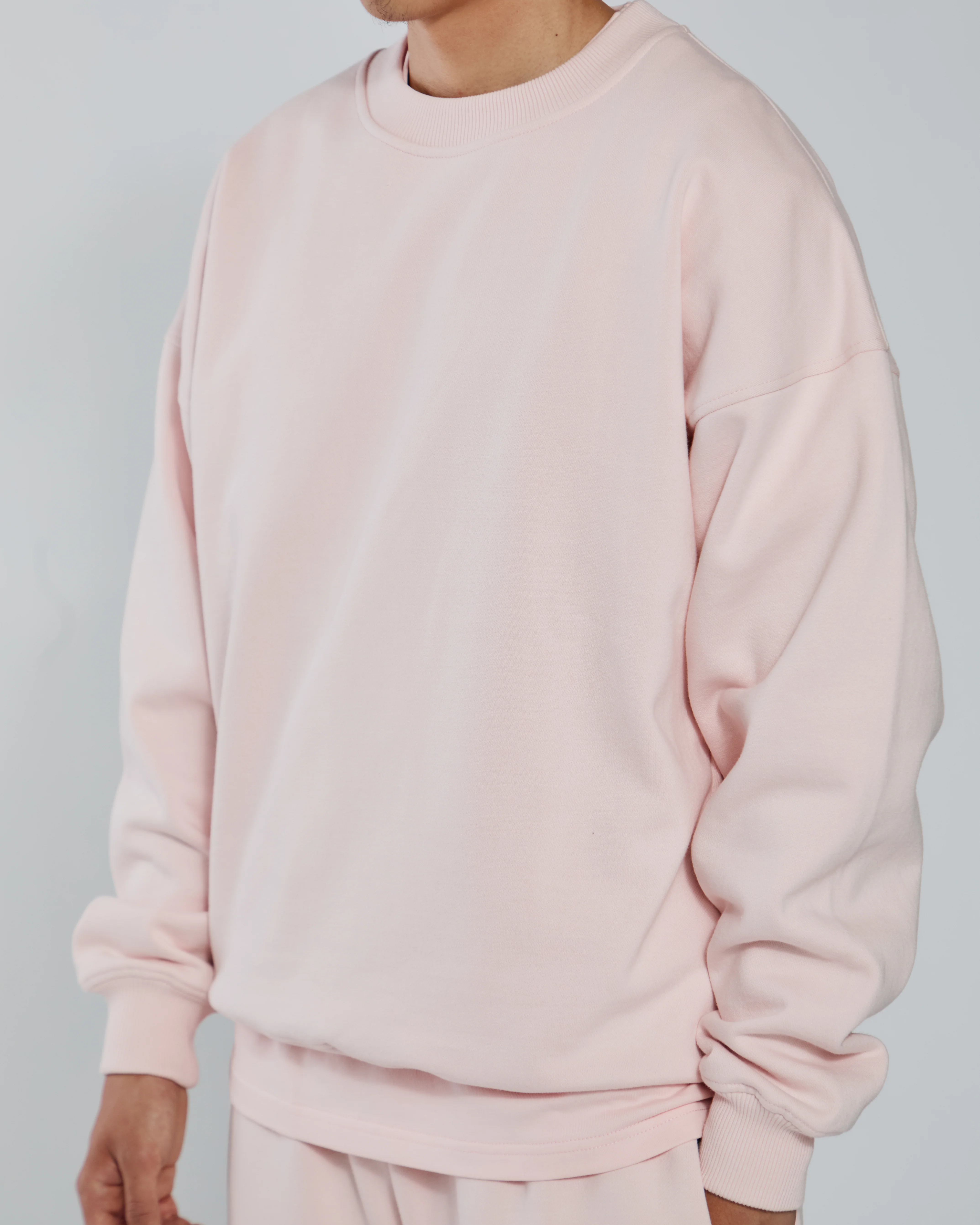 Drop Shoulder Crewneck - Blush - Image 8