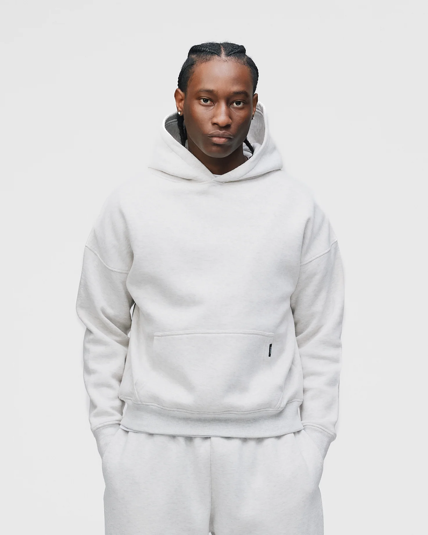 Drop Shoulder Hoodie - Ash - Image 3