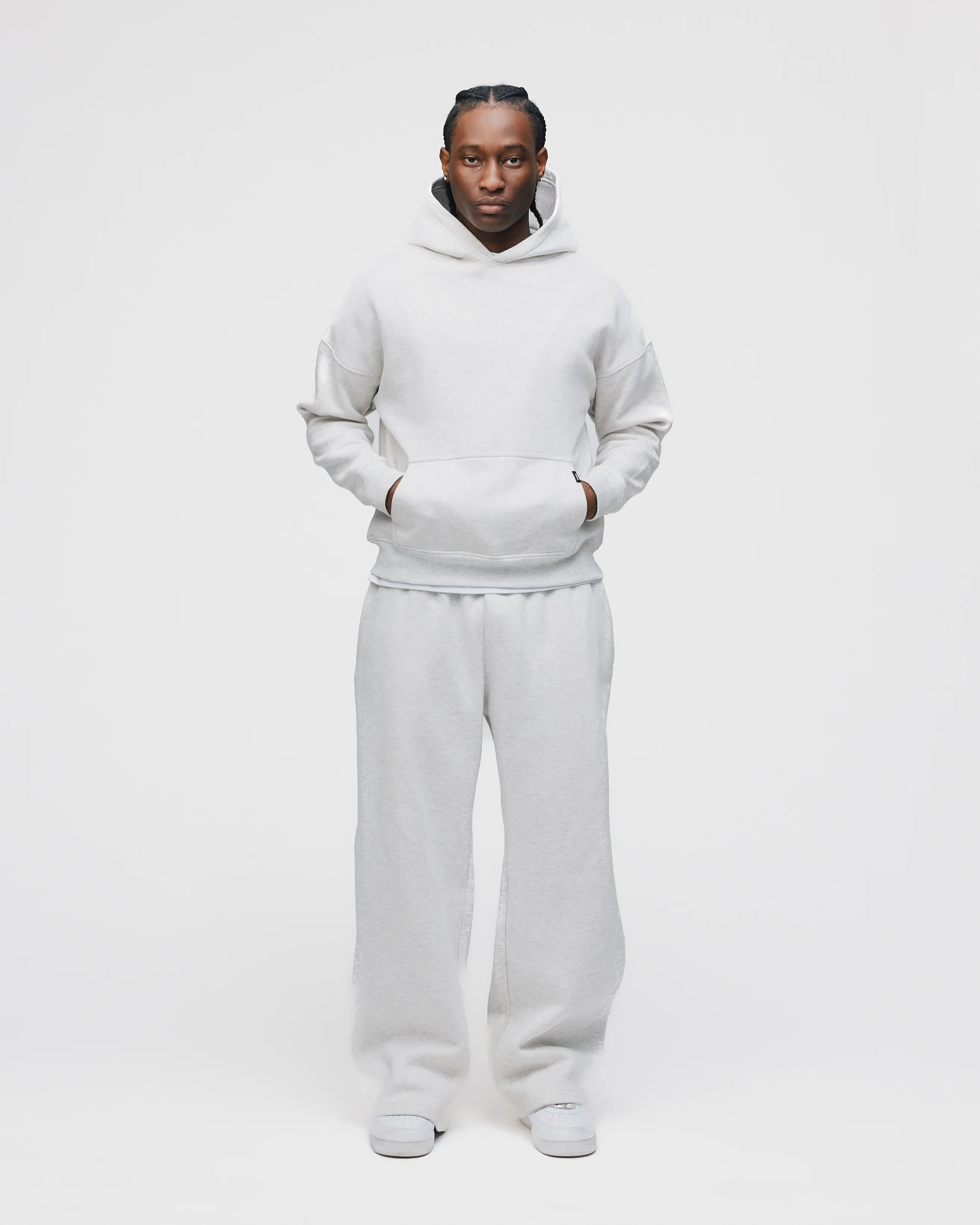 Drop Shoulder Hoodie - Ash - Image 4