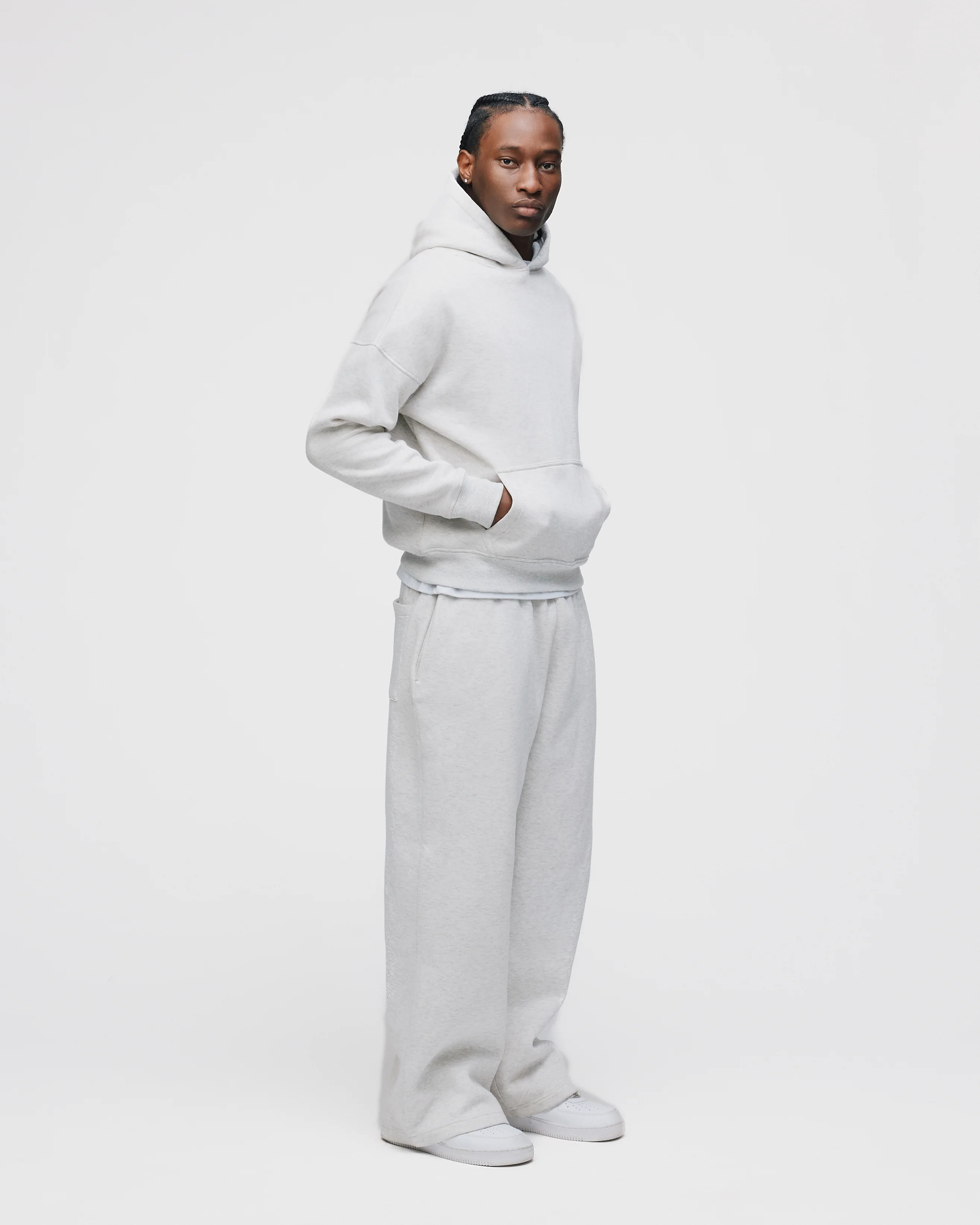 Drop Shoulder Hoodie - Ash - Image 5