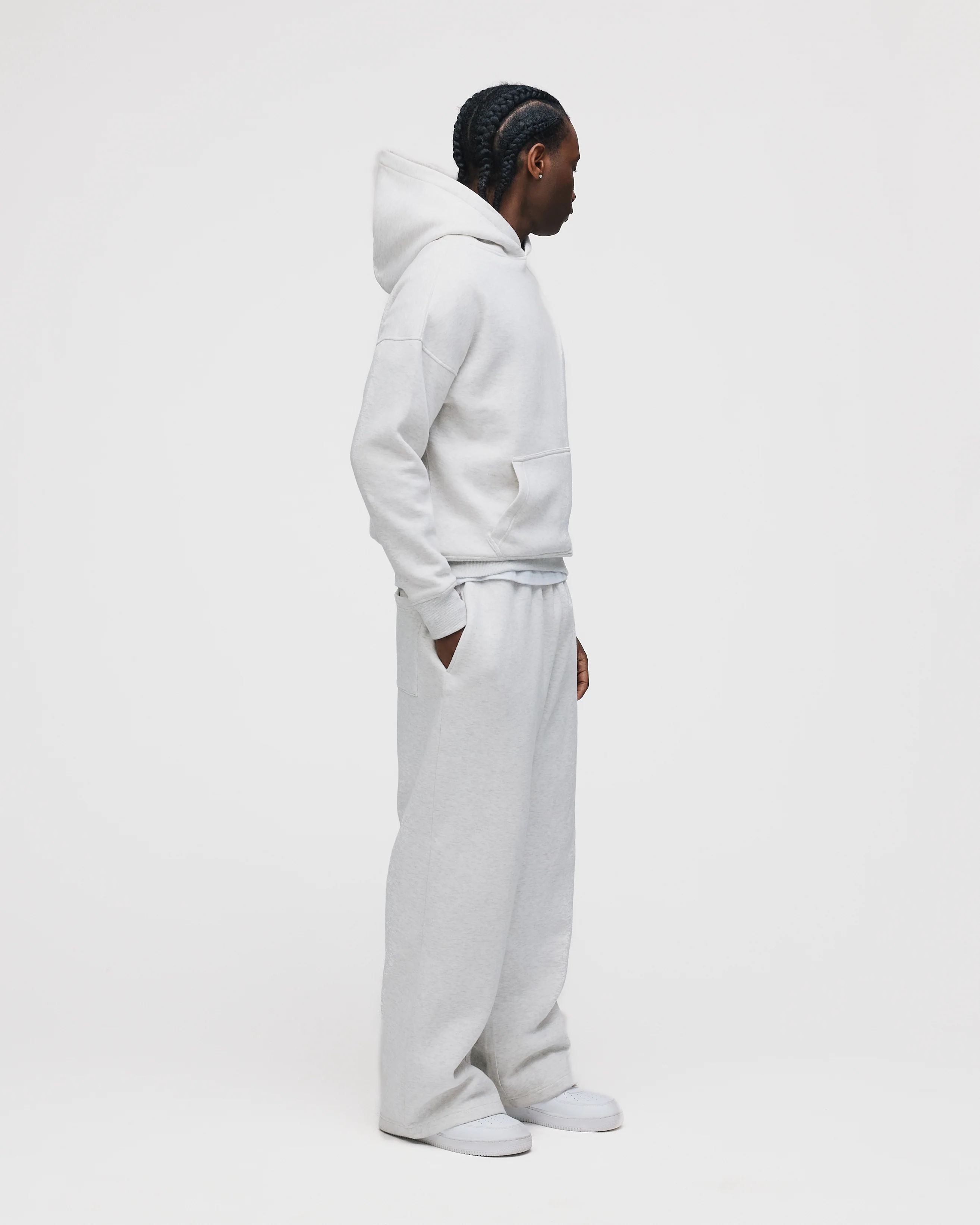 Drop Shoulder Hoodie - Ash - Image 6