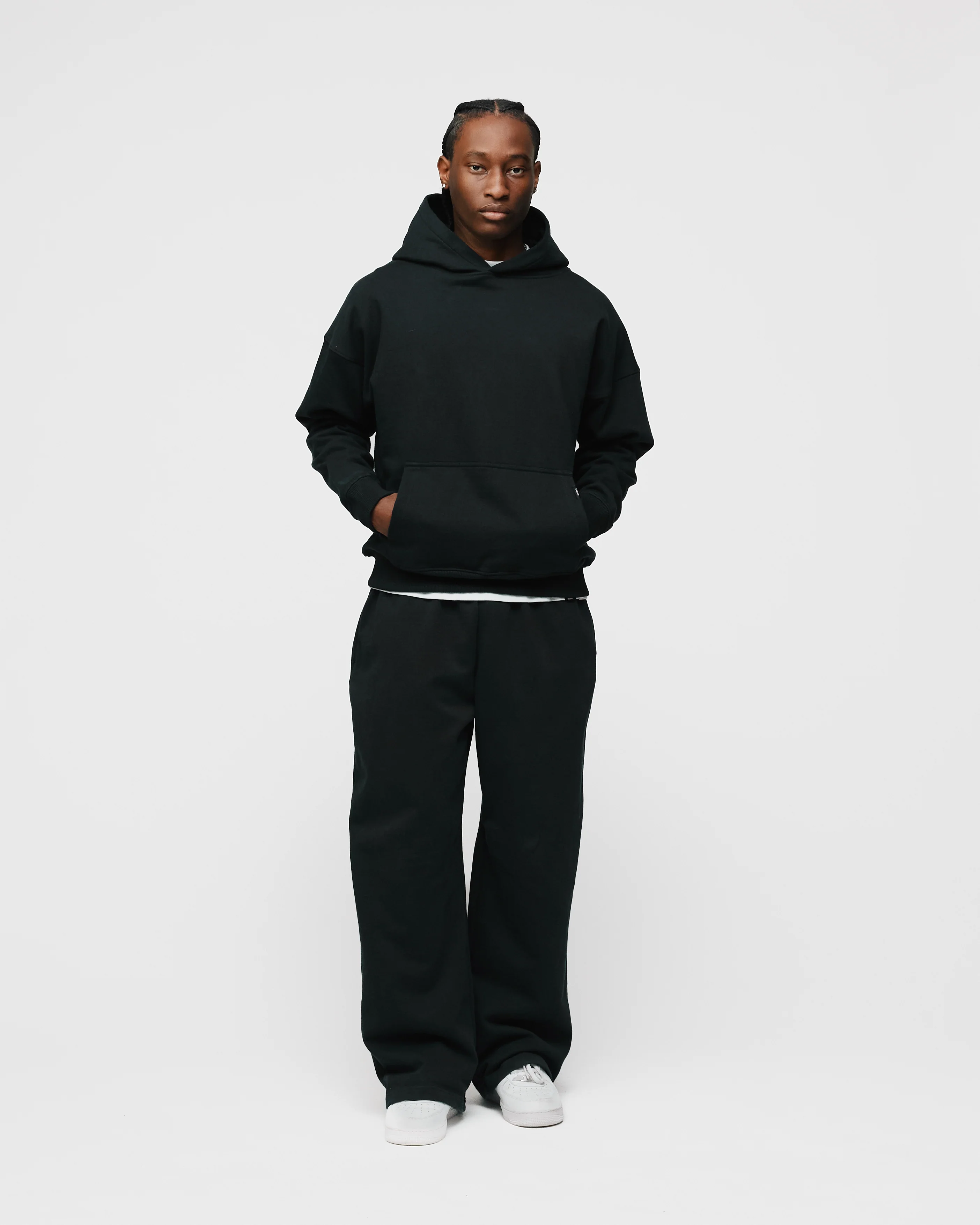 Drop Shoulder Hoodie - Black - Image 4