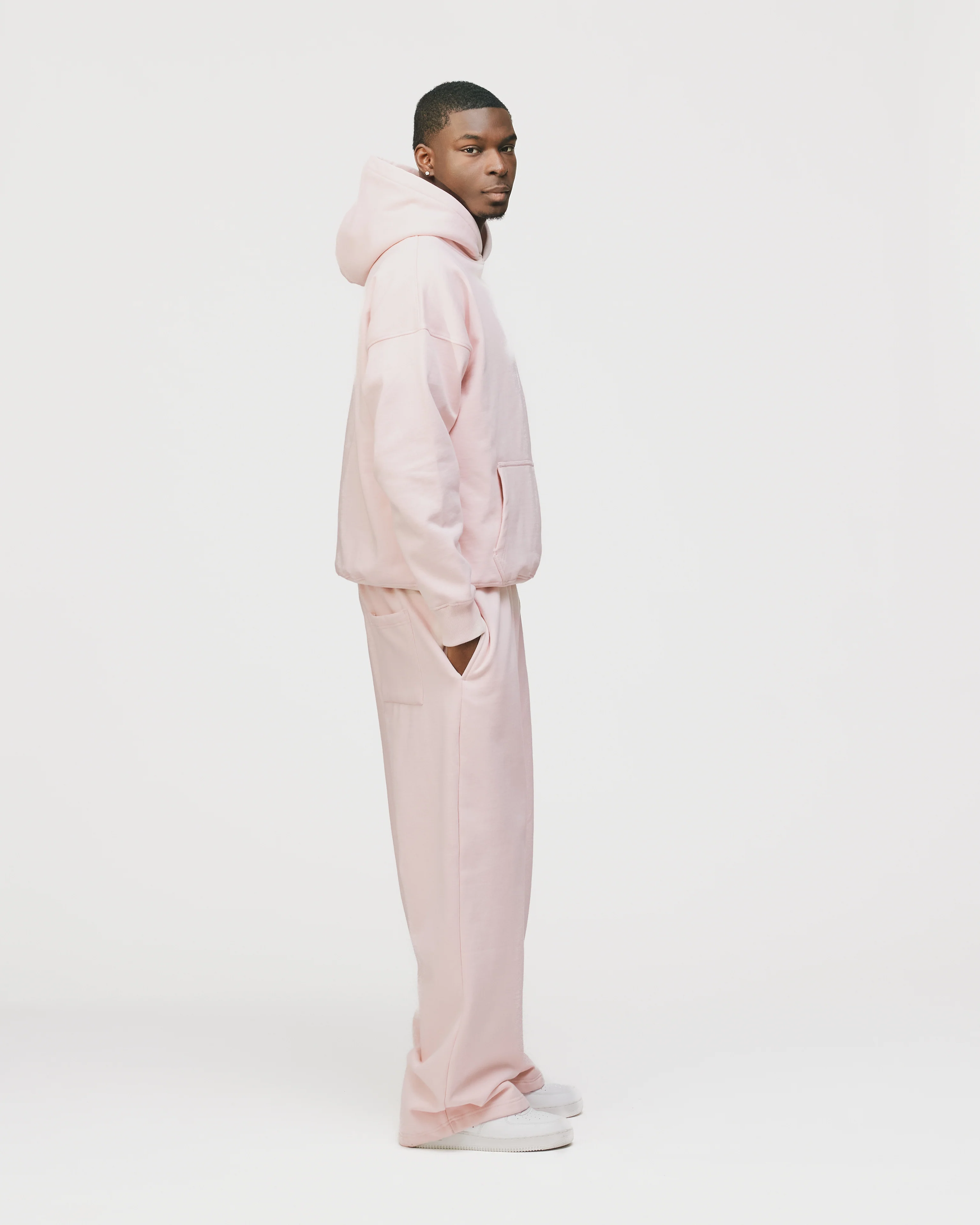 Drop Shoulder Hoodie - Blush - Image 6