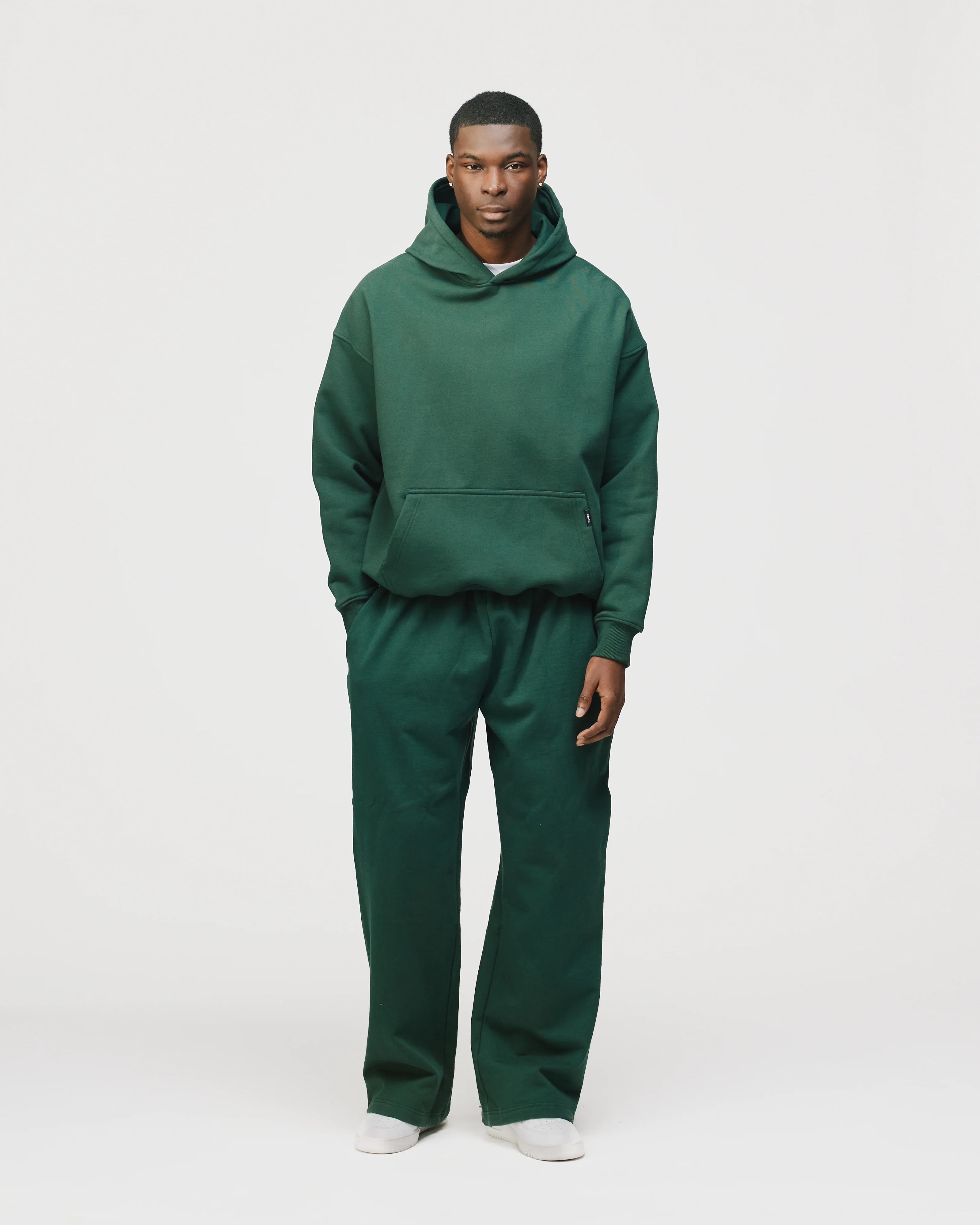 Drop Shoulder Hoodie - Forest Green - Image 4