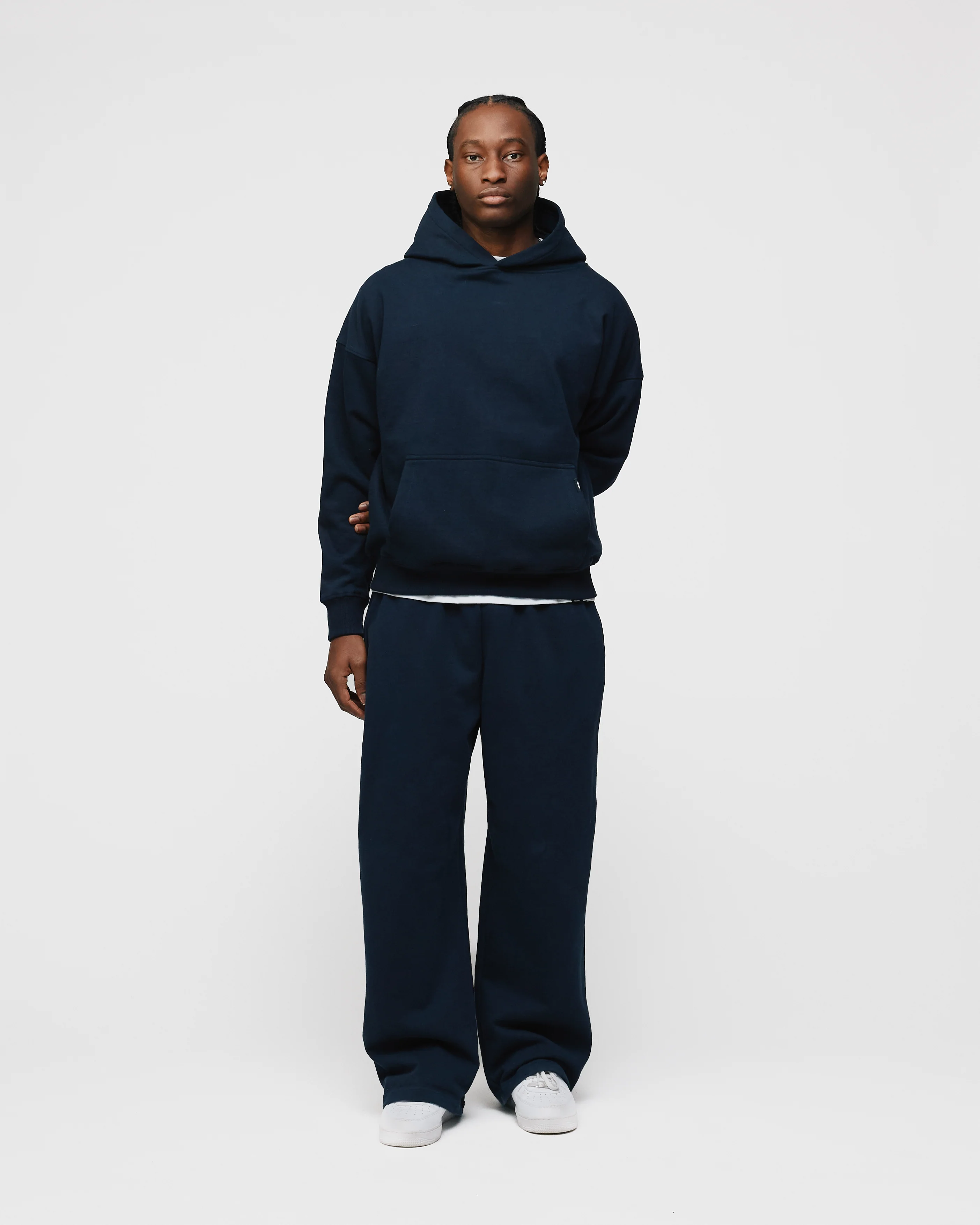 Drop Shoulder Hoodie - Navy - Image 4