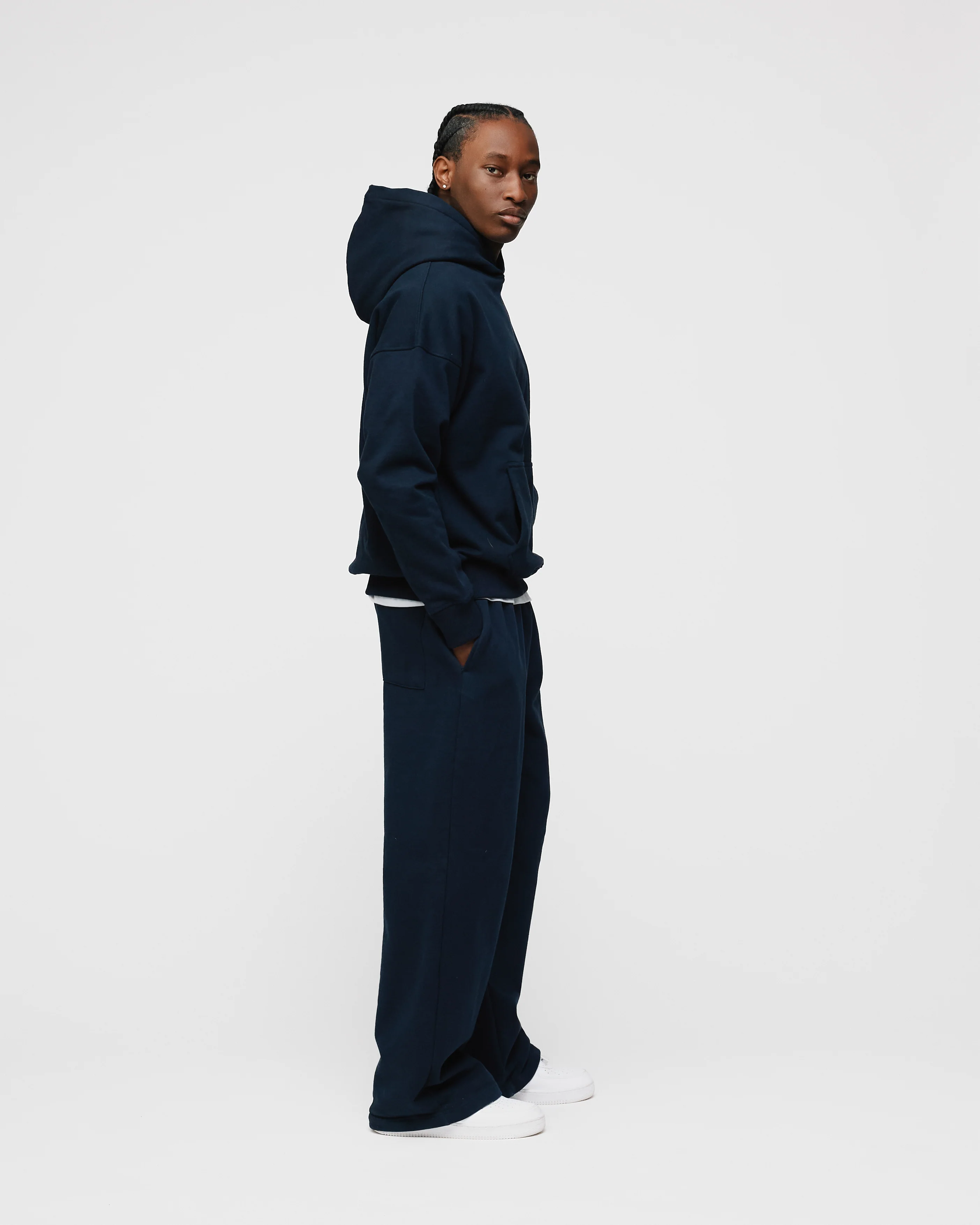 Drop Shoulder Hoodie - Navy - Image 6